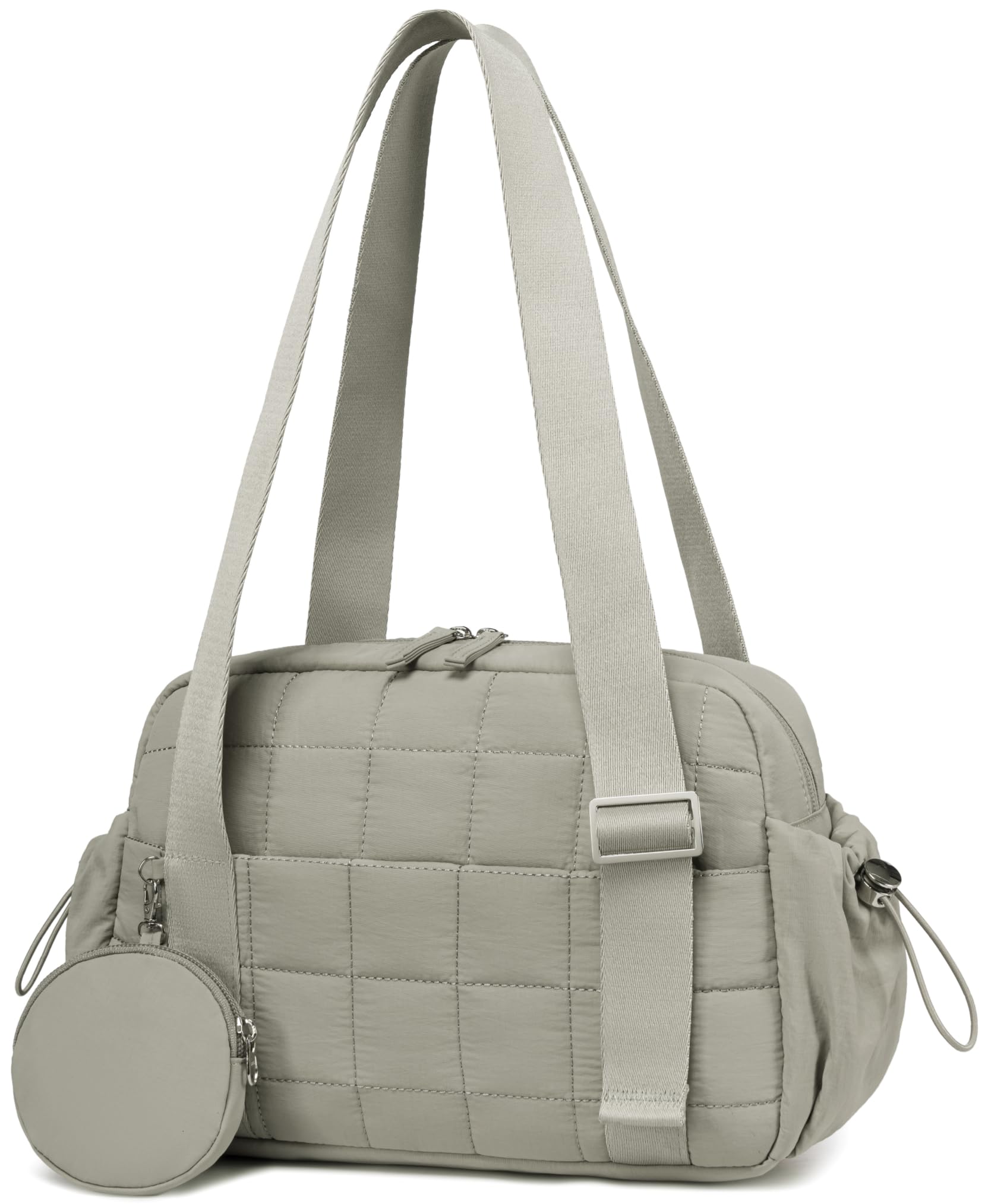 CAMTOP Mini Gym Bag for Women, Small Gym Tote Bag Puffy Quilted Sports Duffel Bag with Wet Compartment and Coin Purse Duffel Bags Dance Yoga Workout Bag for Gifts, Green, Mini-12.6", Tote