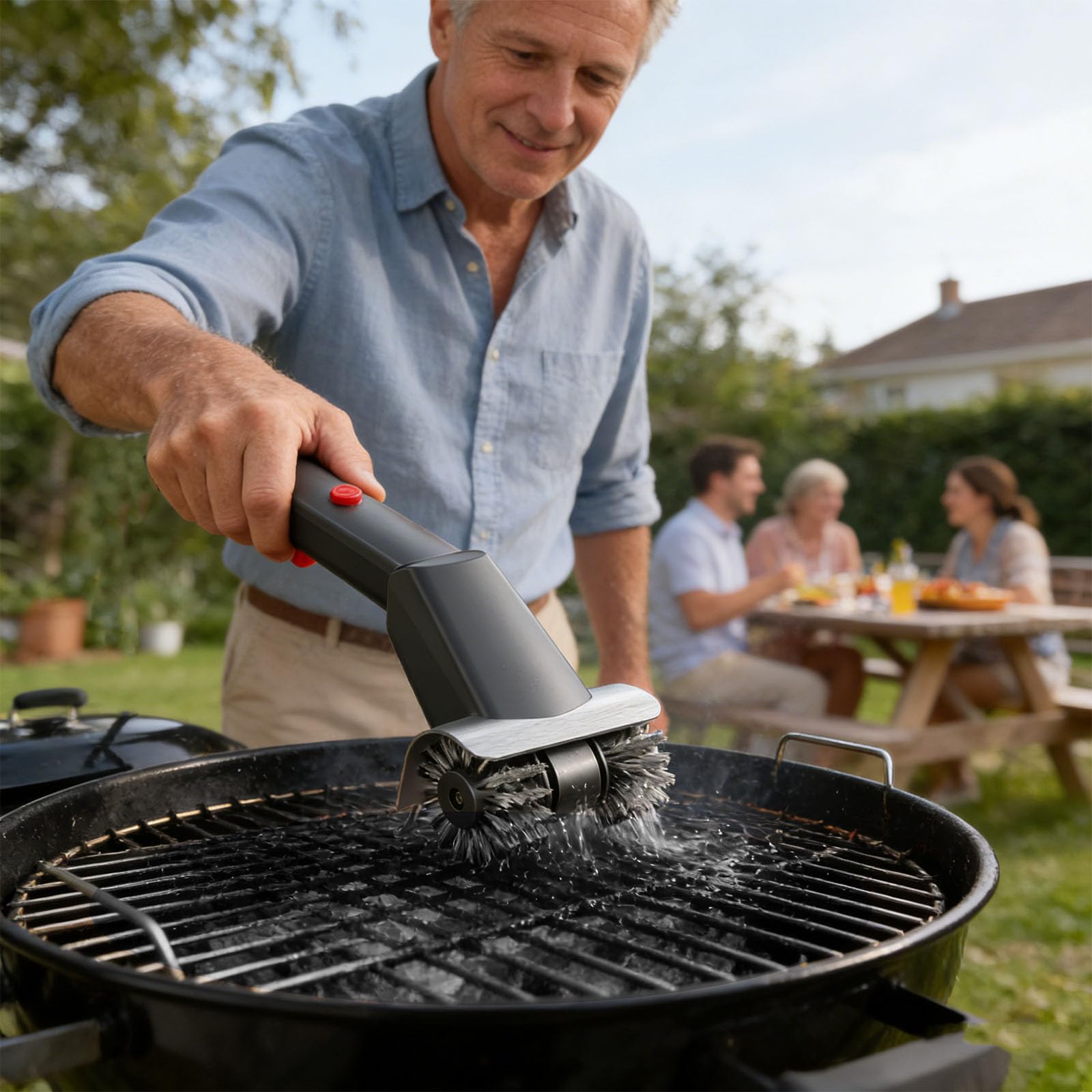 Spazzola elettrica per barbecue con design impermeabile per tutti, ordinario