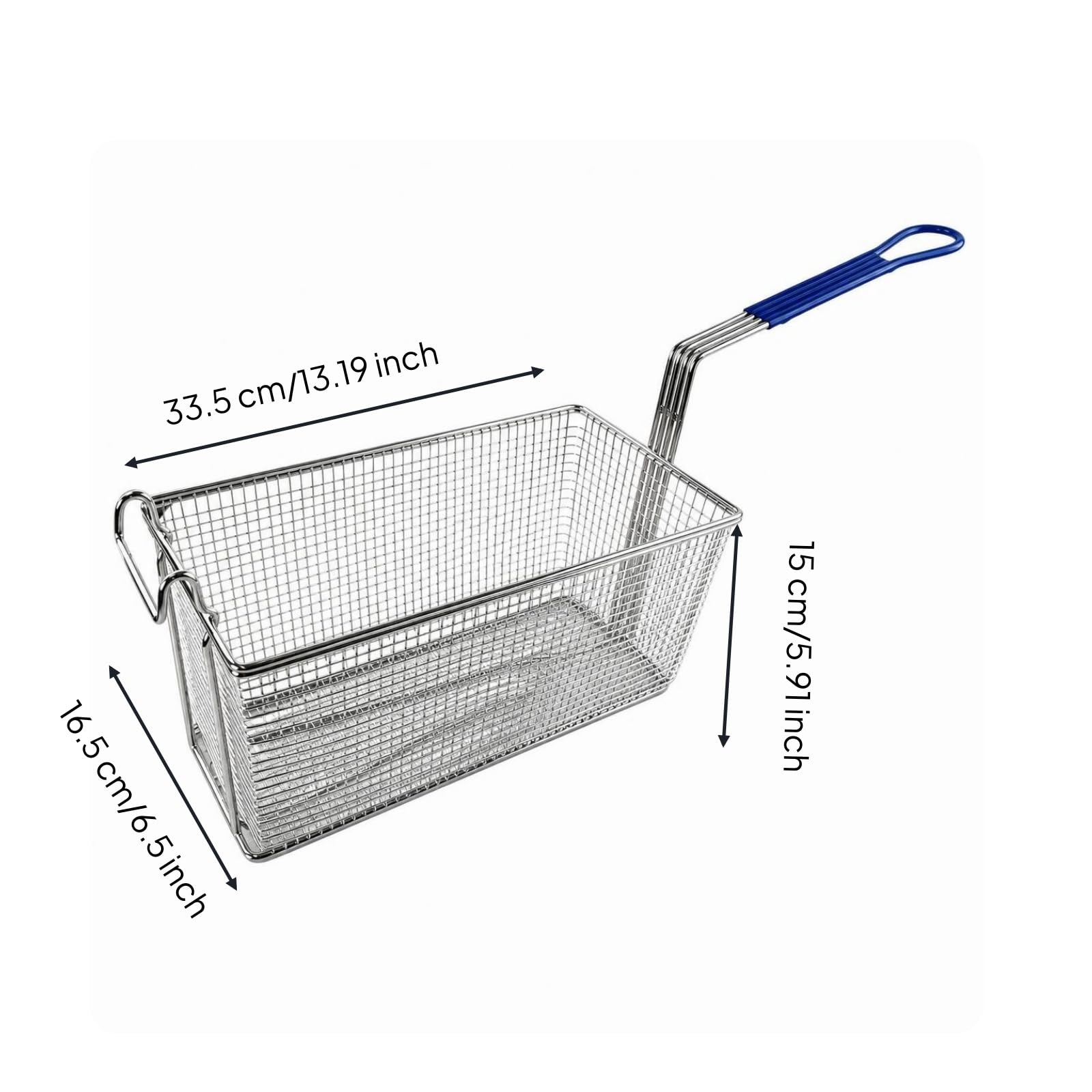 predolo Cesta Malla para Freidora Práctico | Conveniente, Cesta Freír con Asa, Uniforme, para Cocina, Restaurante, 33.5x16.5x15cm