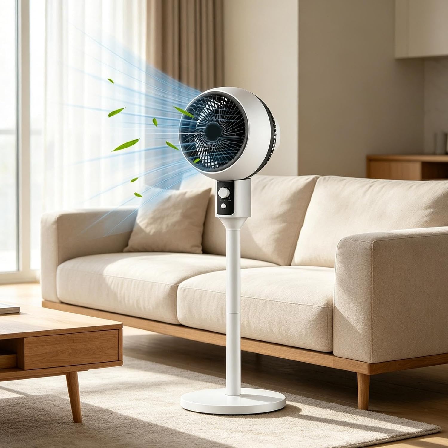 Standing Fan, 3-Speed Quiet Tower, Slim Oscillating Airflow Fan | 3-Speed Quiet Tower Slim, 30x30x92cm, Standing Fan, Oscillating, for Bedroom Office Garage Dorm Patio