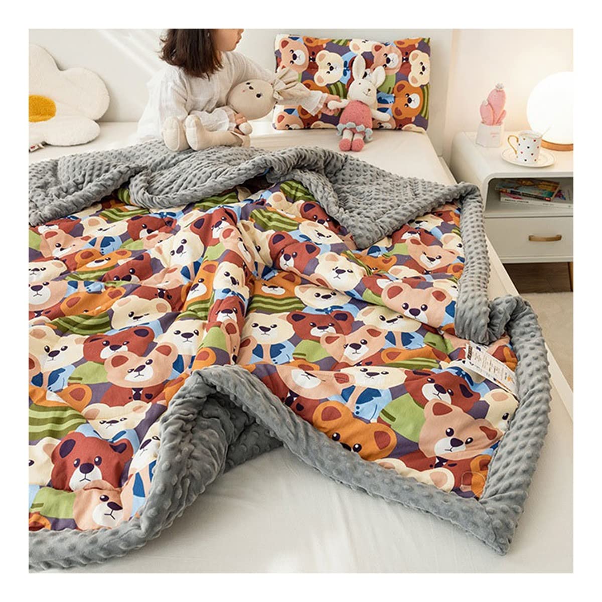 Amazon.com: Bed Throws Cute Animal Print Throw Blankets Double Side Thicken  Warm Kids Blanket Soft Fluffy Blankets u0026 Throws (Color : 6, Size : Quilt  150x200cm) : Home u0026 Kitchen