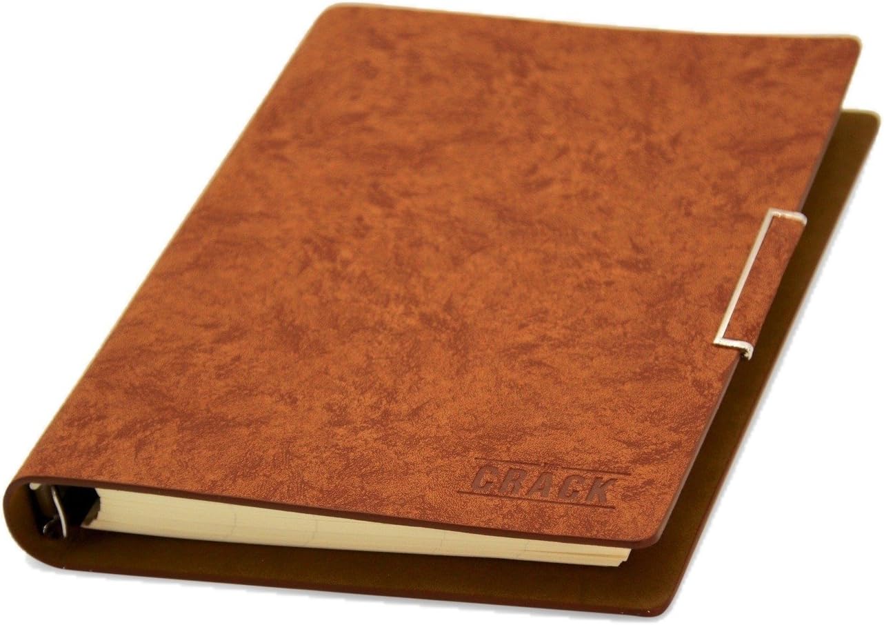 CrackNotebooks Leather Journal - Loose Leaf a5 Notebook with 150gsm Refillable Paper - Travelers Diary, Journaling, Writing, Screenwriting, Daily Planner, Recipe Book, Manuscript Notebooks
