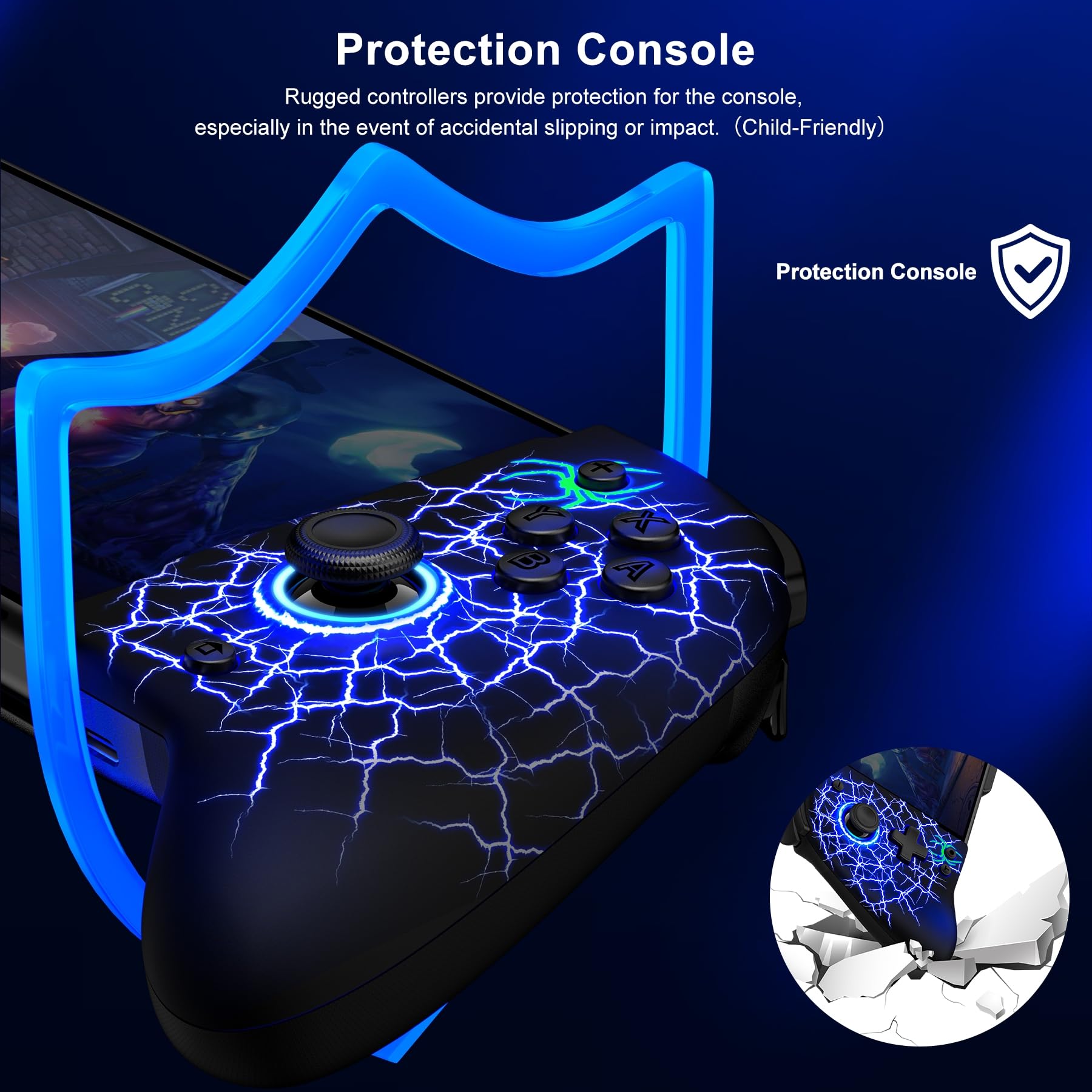 Controller Switch Portatile con Giroscopio a 6 Assi, 1000mAh Programmabile Turbo per Switch/OLED