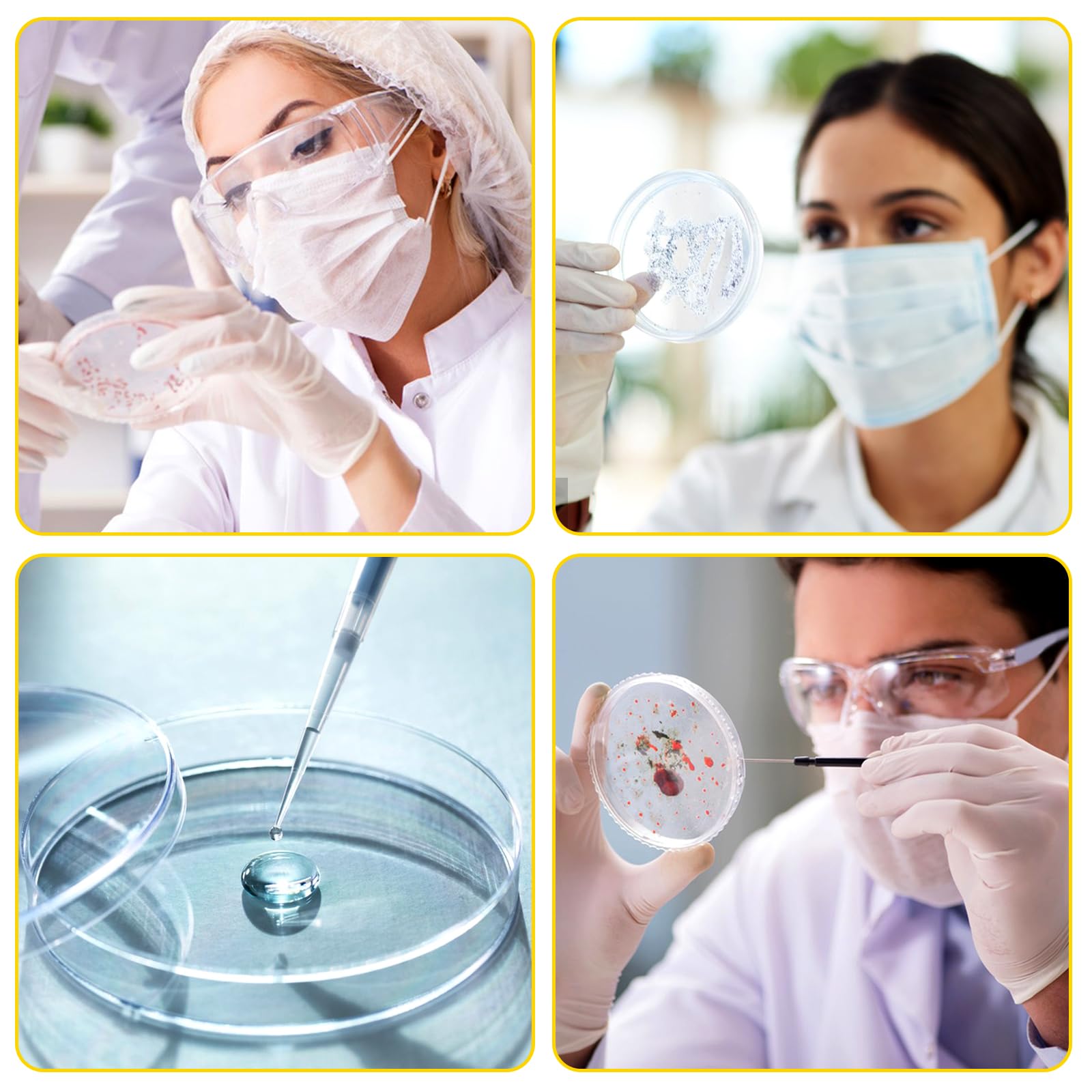 MIVIDE Lot de 10 boîtes de Pétri en verre avec couvercle, 90 x 20 mm, en verre borosilicate, boîte de Pétri stérilisée, transparente, pour écoles et culture de laboratoire, levure bactérienne
