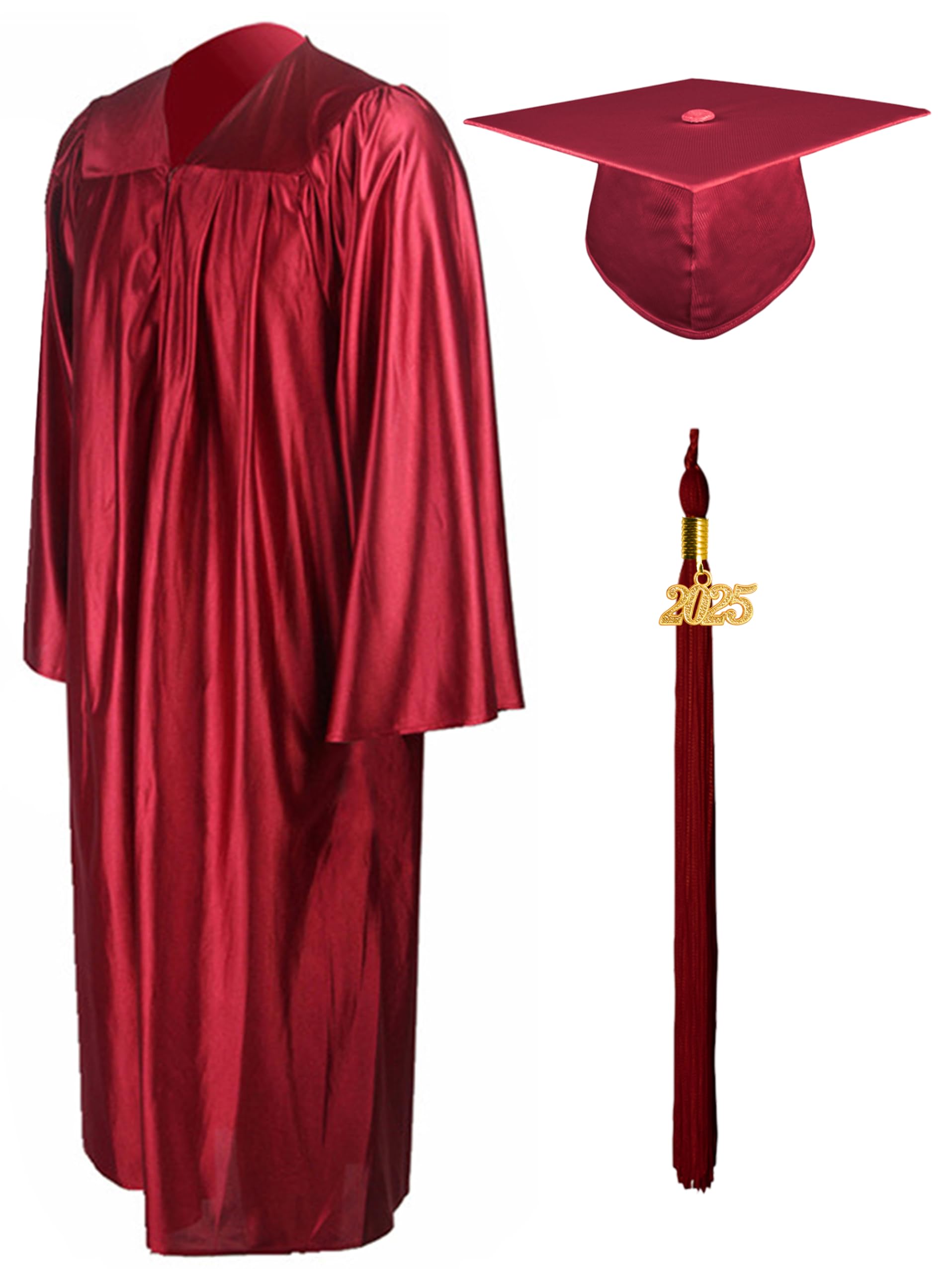 GraduationMall Shiny Graduation Cap and Gown with 2026 Tassel for High School and Bachelor