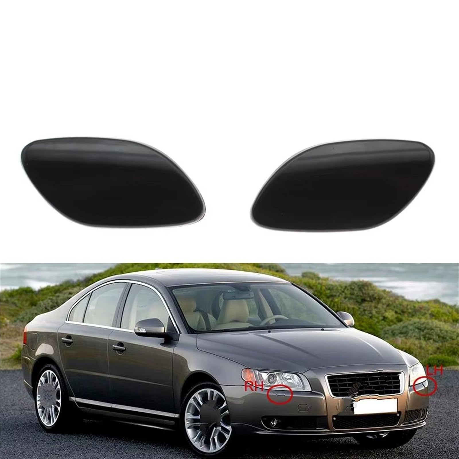 Tappi Lavafari Compatibile Con Volvo Per S80 2007 2008 2009 2010 2012 2013 Paraurti Anteriore Faro Lampada Lavavetri Spray Pulizia Attuatore Tappo Copertura Trim 39870059