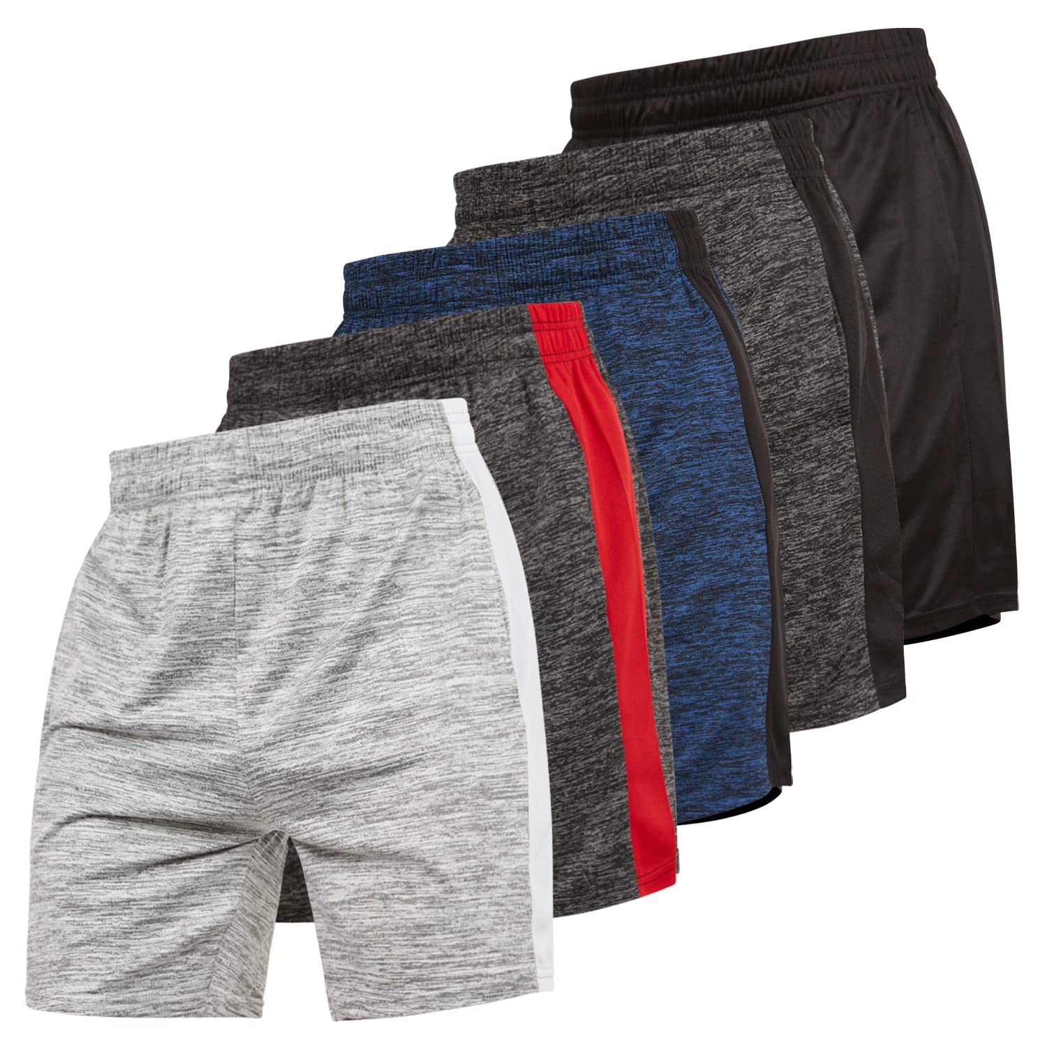 Ultra Performance 5 Pack Mens Athletic Basketball Shorts, 7 inch Running Workout Gym Shorts for Men, SM – 5X, Small