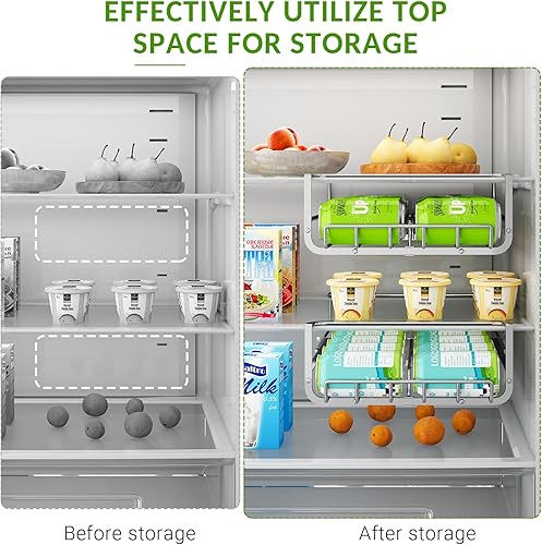 Miniatura 4 de Organizador de latas de soda colgante para refrigerador, estante de almacenamiento de bebidas de acero inoxidable, dispensador de latas de cerveza,