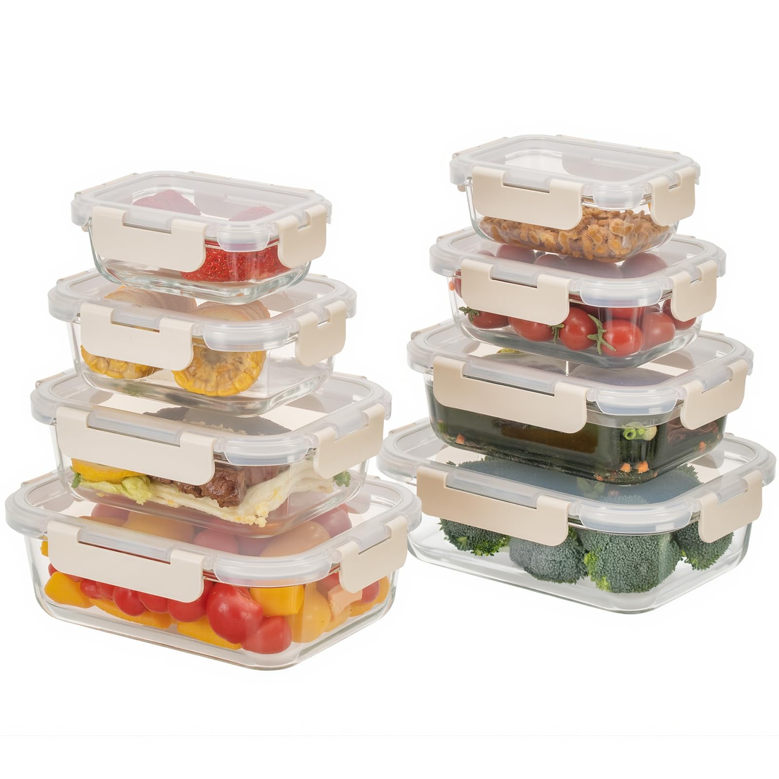 Amazon｜AILTEC 耐熱ガラス 保存容器 8個セット タッパー ガラス密閉