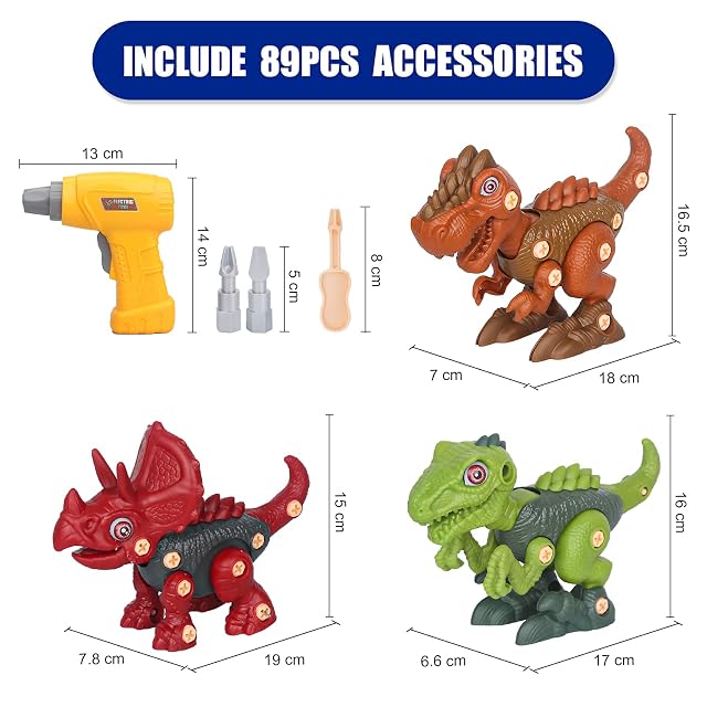 Foto 7 de 7 de Vanplay Dinosaurios Juguetes, Juego Construccion Puzzle Dinosaurios Incluyen Tiranosaurio Rex con Taladro…