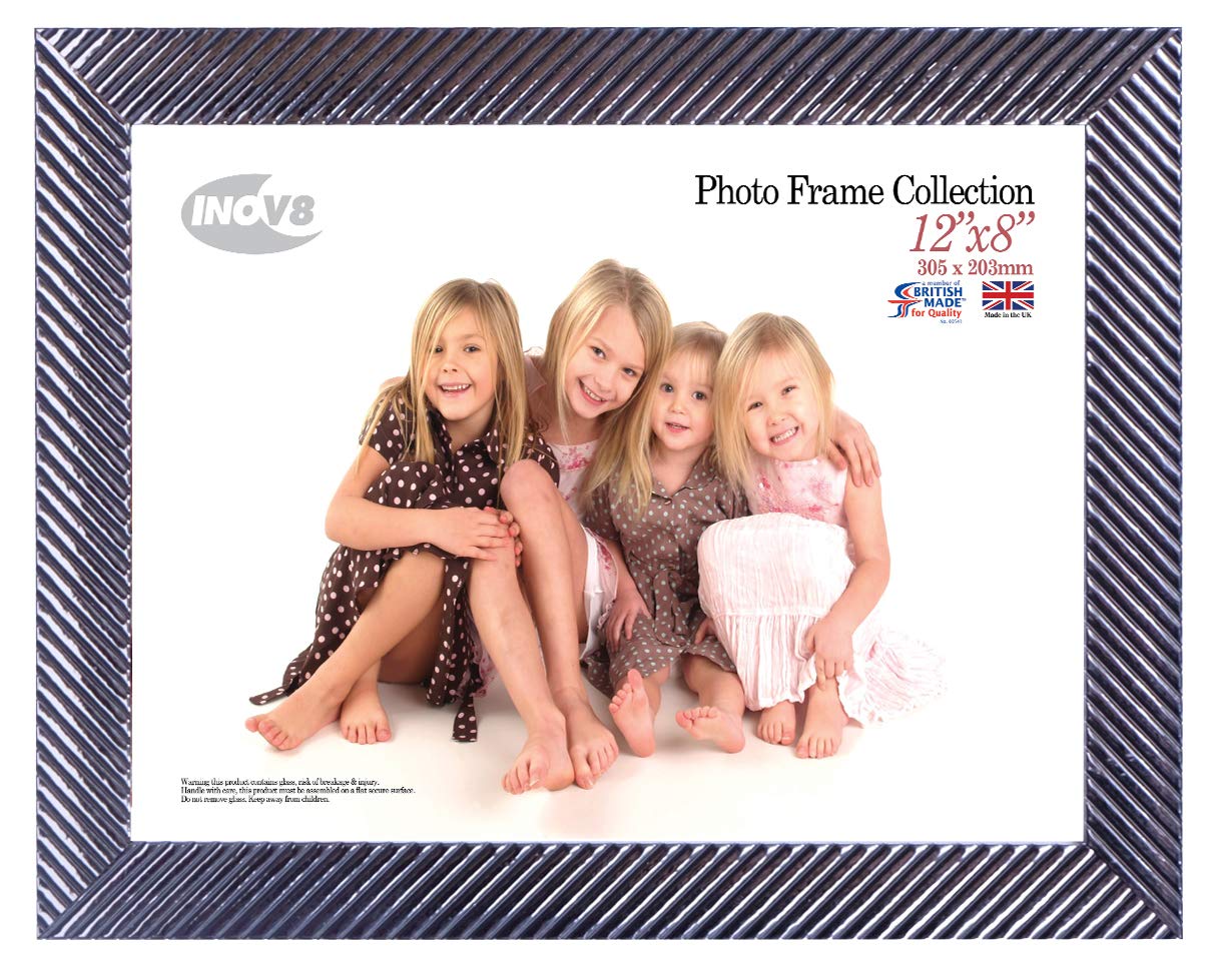 Inov8 Pewter British Made Traditional Photo Frame Zeby 12X8 Inch (30X20cm) Single