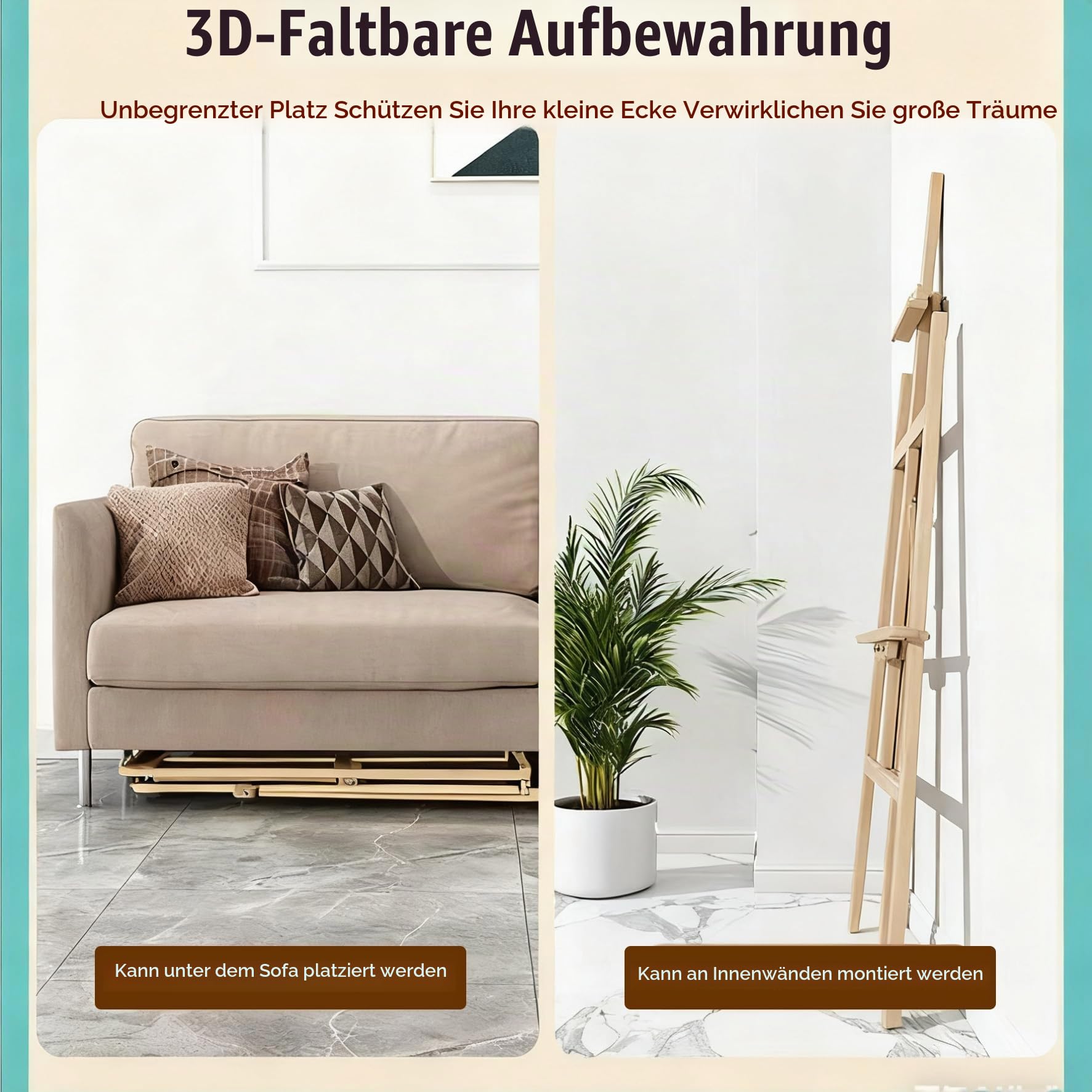 2PCS Staffelei Holz Groß,150 Cm Massivholz-Malstaffelei,Höhenverstellbare Staffelei,Geeignet Für Kinder Und Erwachsene Zur Künstlerischen Gestaltung Und Für Hochzeiten