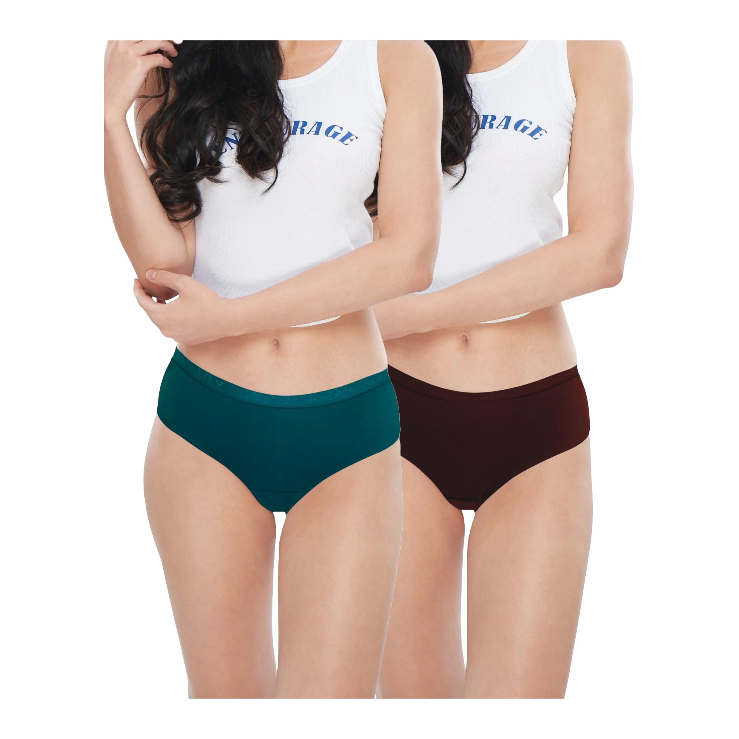 Sagar Cotton-Stretch Lily Soft Outer Elastic Hipster Panties, Pack of 2-image-46