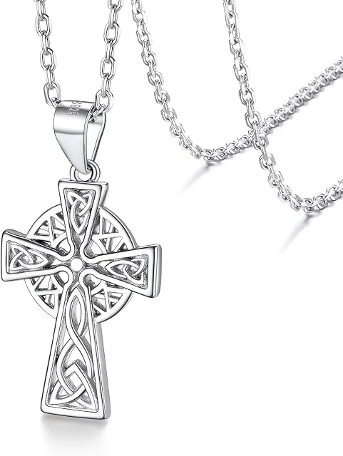 Silvora Sterling Silver Celtic Knot Pendant Necklace for Women, Dainty Irish Jewelry