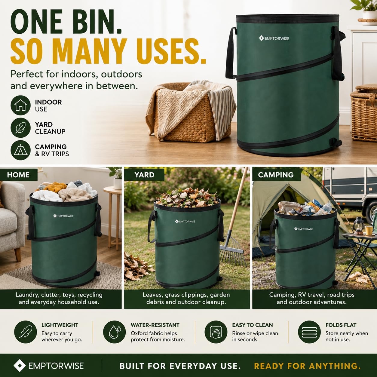 Collapsible Trash Cans - 2 Pack for RV & Camping -4