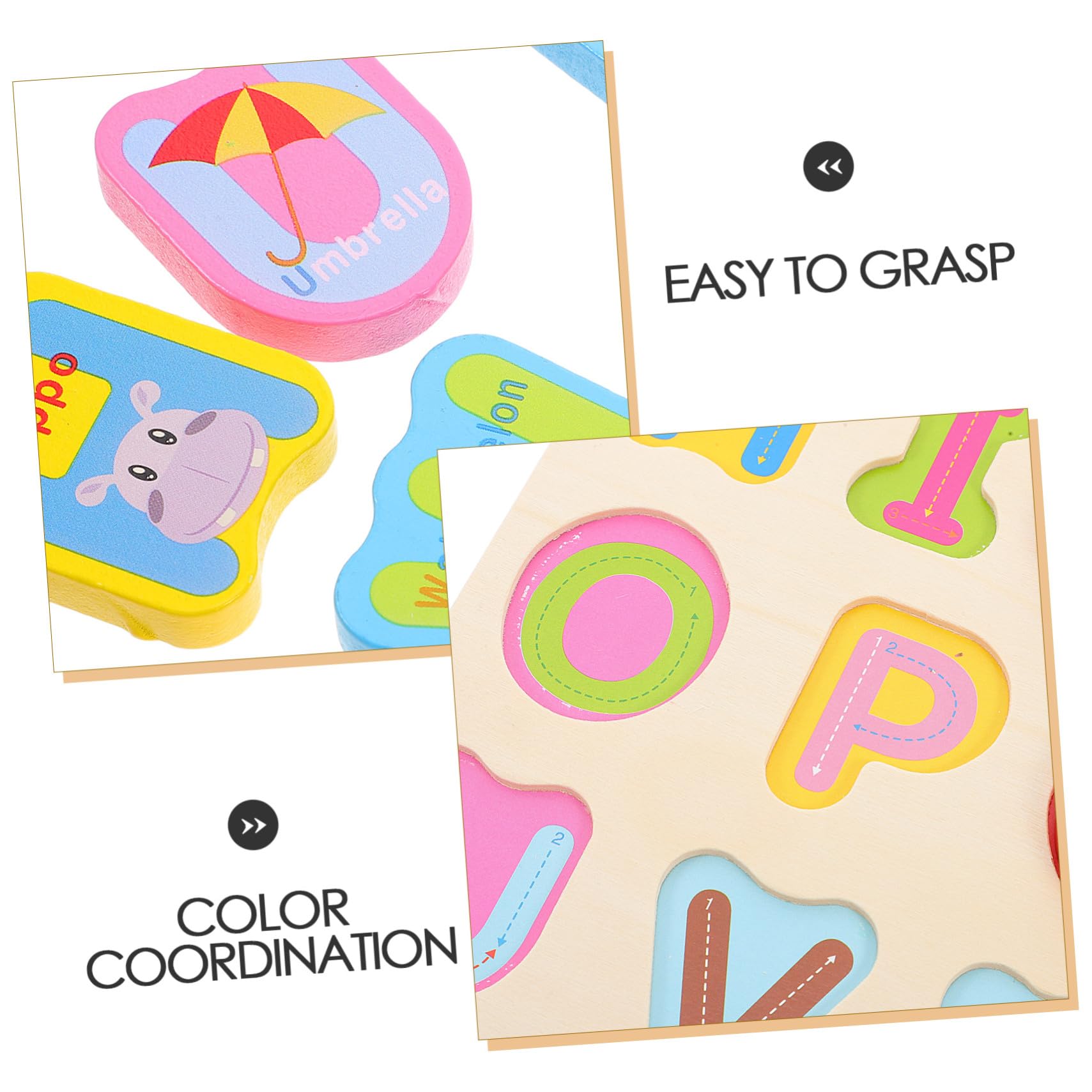 Rompecabezas de Madera Números y Letras 3 Piezas para Niños | Tableros Montessori, Aprendizaje Preescolar, Coordinación Ojo-mano y Organización Sencilla
