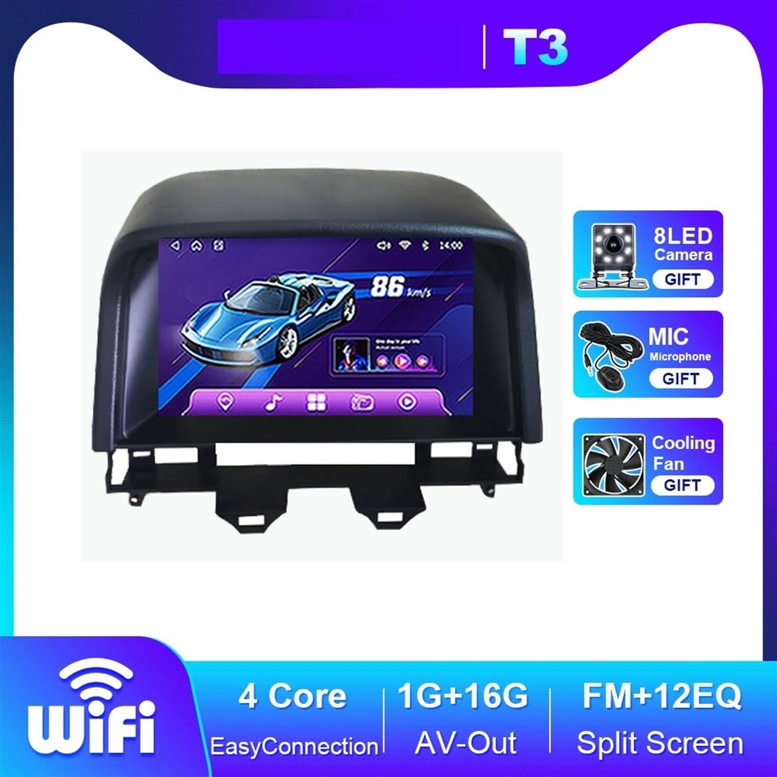 Nawigacja satelitarna Nawigacja GPS Stereo Audio Video Akcesoria Odtwarzacz(T3 1G 16G)