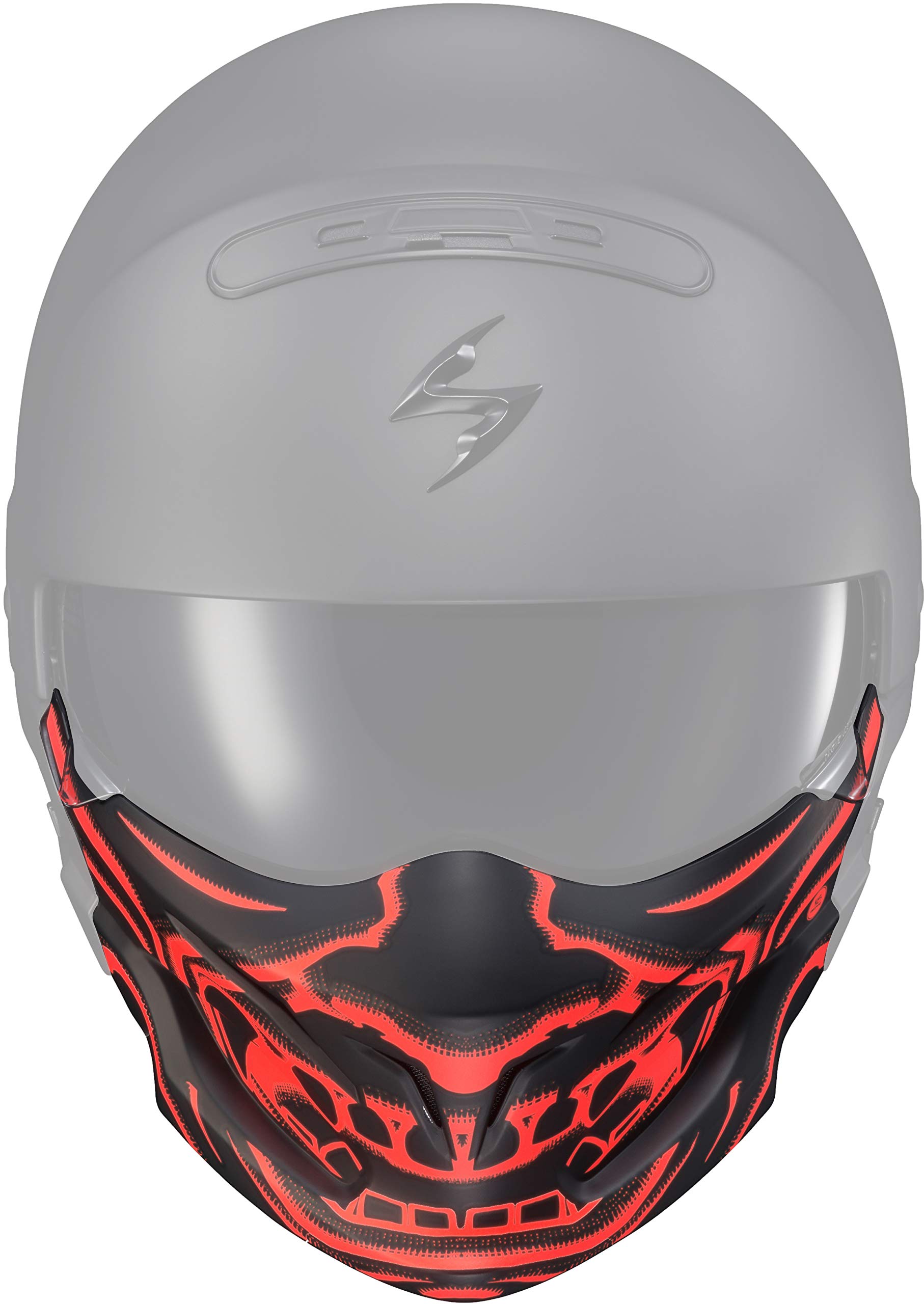 ScorpionEXO Covert Optional Replacement Chin Cover for Covert Helmets Samurai (Glow In The Dark Red) : Automotive