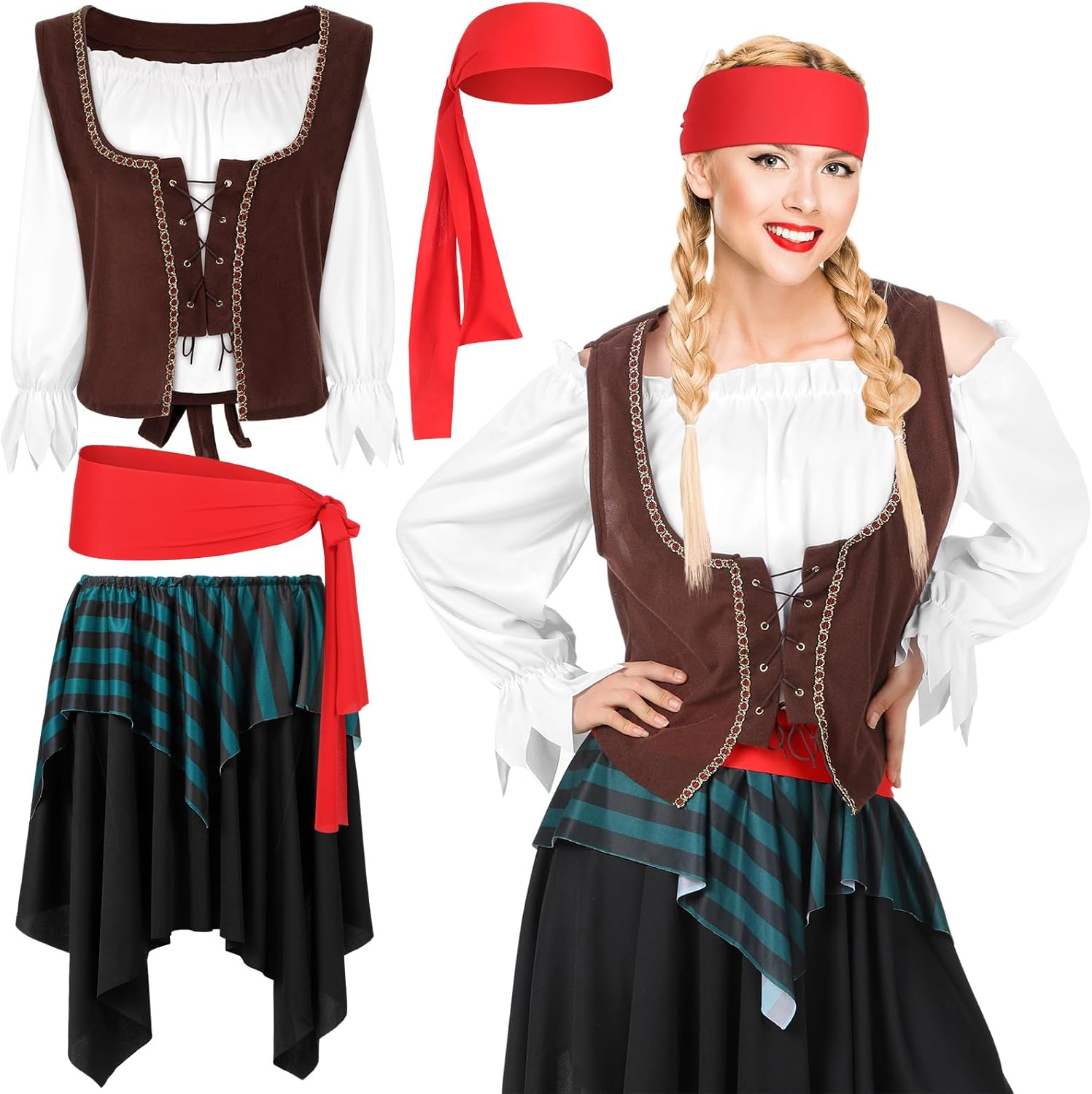 ramede Pirate Costume Women Pirate Cowgirl Costume Adults