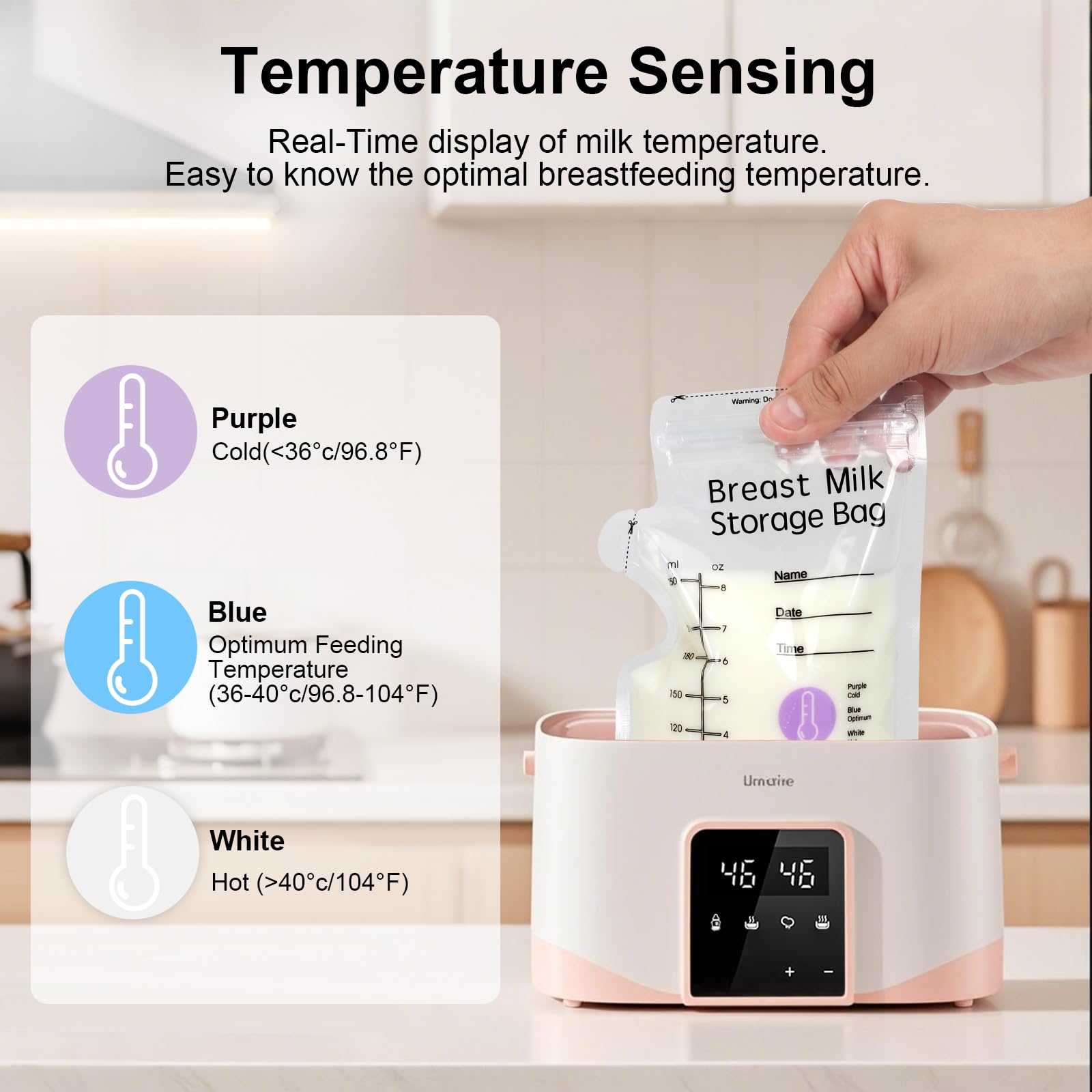 100 Pcs Breast Milk Storage Bags HXC 250ml Milk Storage Bags Breastfeeding Temp-Sensing Breastmilk Storage Bag with Pour Spout BPA Free No-Leak for Breastfeeding - Image 4