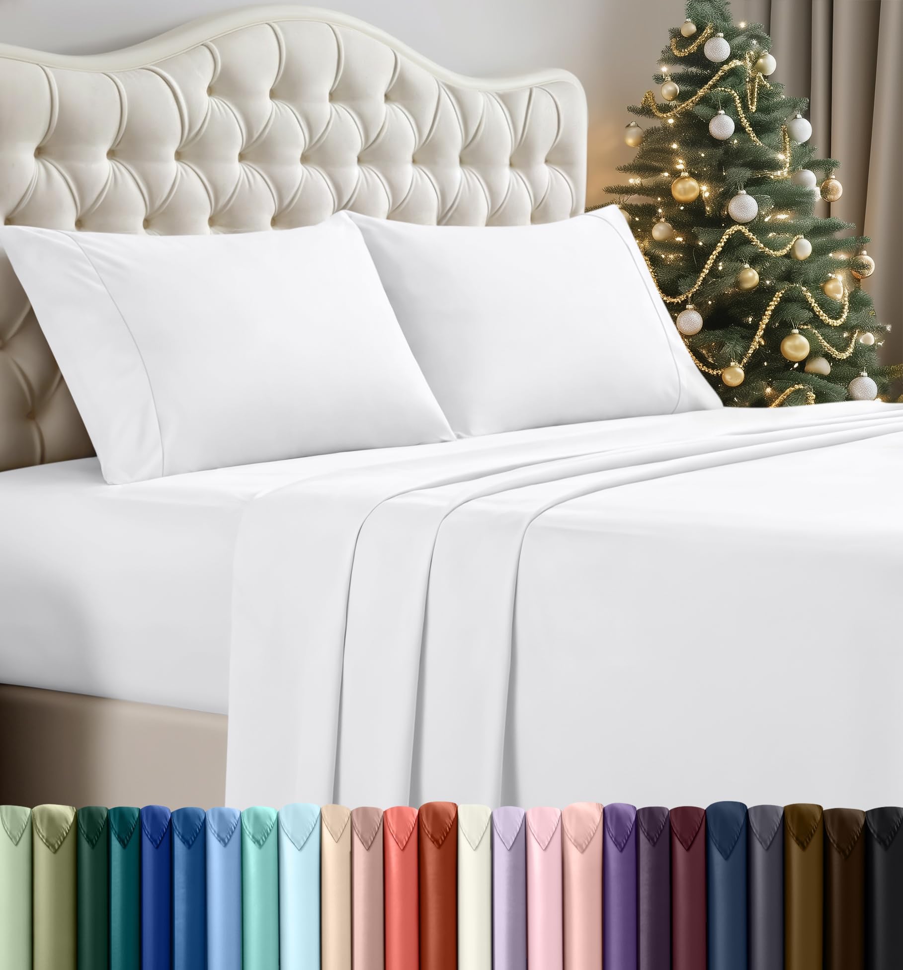 Utopia Bedding Bed Sheet Set - 4 Piece King Bedding - Soft Brushed Microfiber Fabric - Wrinkle, Shrinkage & Fade Resistant - Easy Care (King, White)