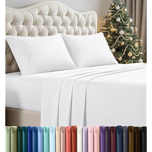 Utopia Bedding Queen Bed Sheets Set - 4 Piece Bedding - Brushed Microfiber - Shrinkage and Fade Resistant - Easy Care (Queen, White)
