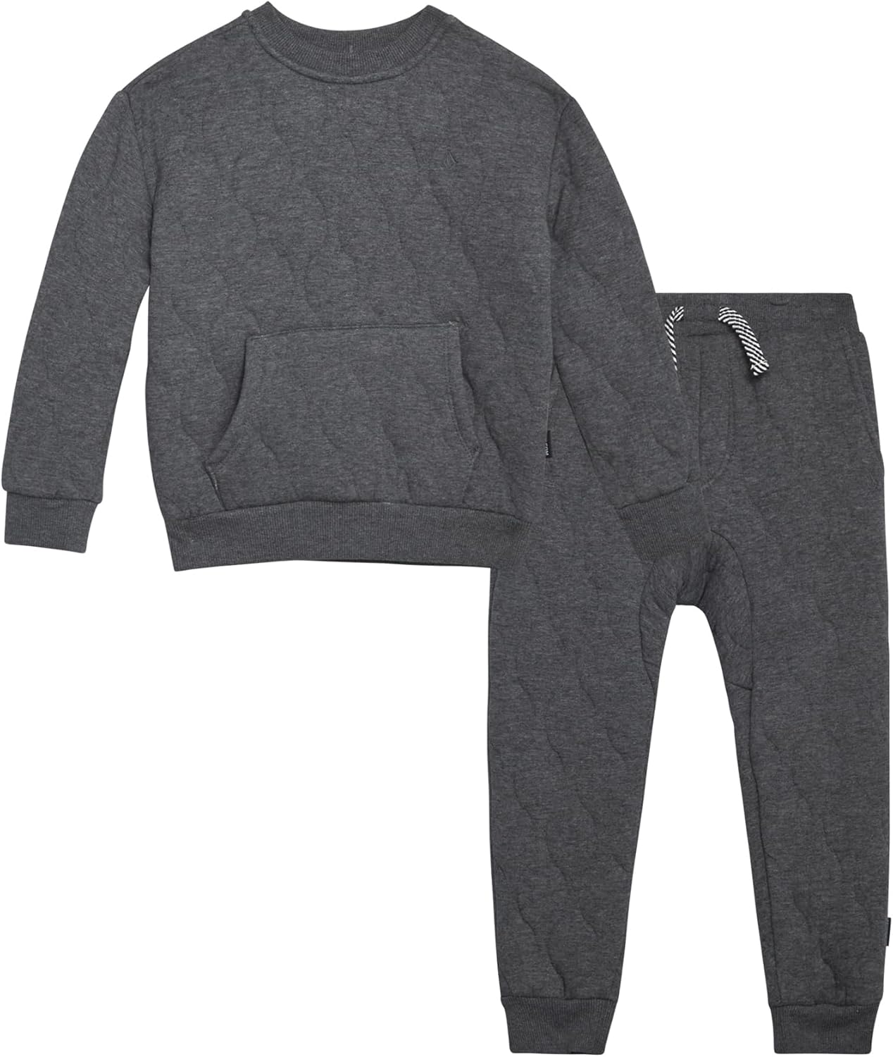 Volcom Boys Sweatsuit Set - 2 Piece Soft Fleece Crewneck Pullover Sweatshirt and Jogger Pants - Cozy Outfits for Boys 12M-7
