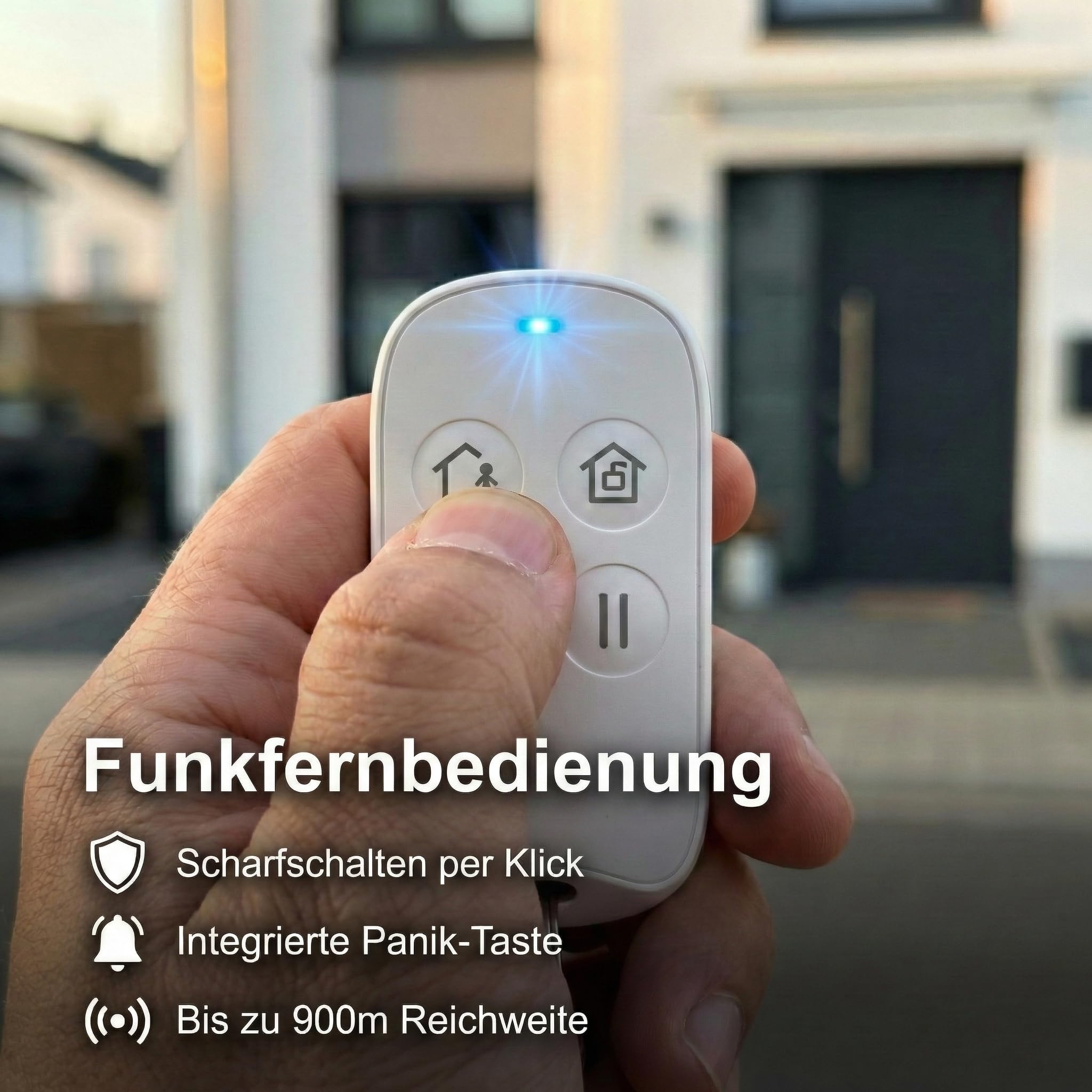 HiLook by HIKVISION Funk-Alarmanlage 6-teiliges Set | Kabelloses Alarmsystem mit Zentrale, PIR Bewegungsmelder, Tür-/Fensterkontakt, Innensirene & Fernbedienung | App-Steuerung WLAN
