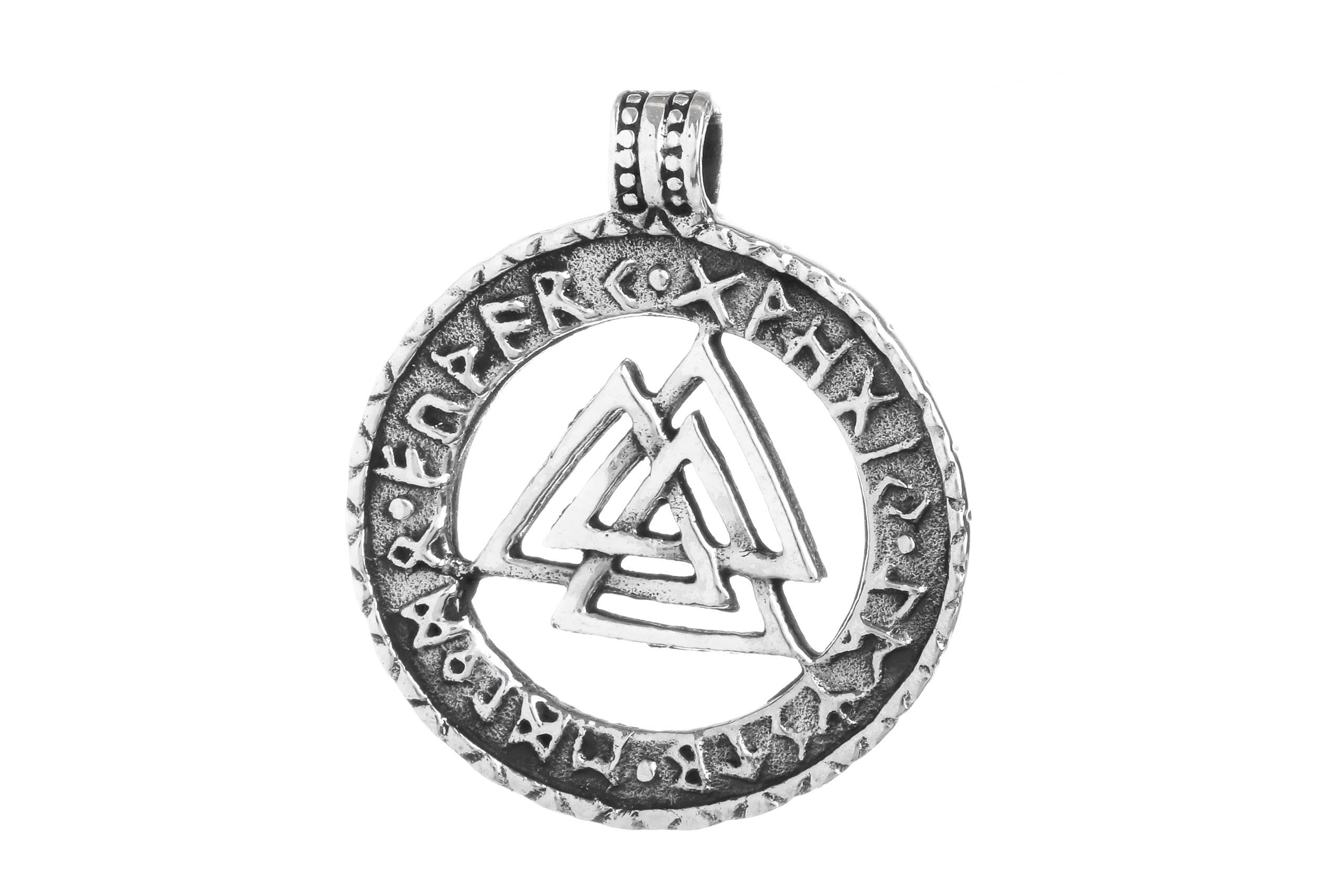 Windalf Wikinger Schmuck Anhänger VALKNUT 2.6 cm Wotansknoten Runen 925 Sterlingsilber