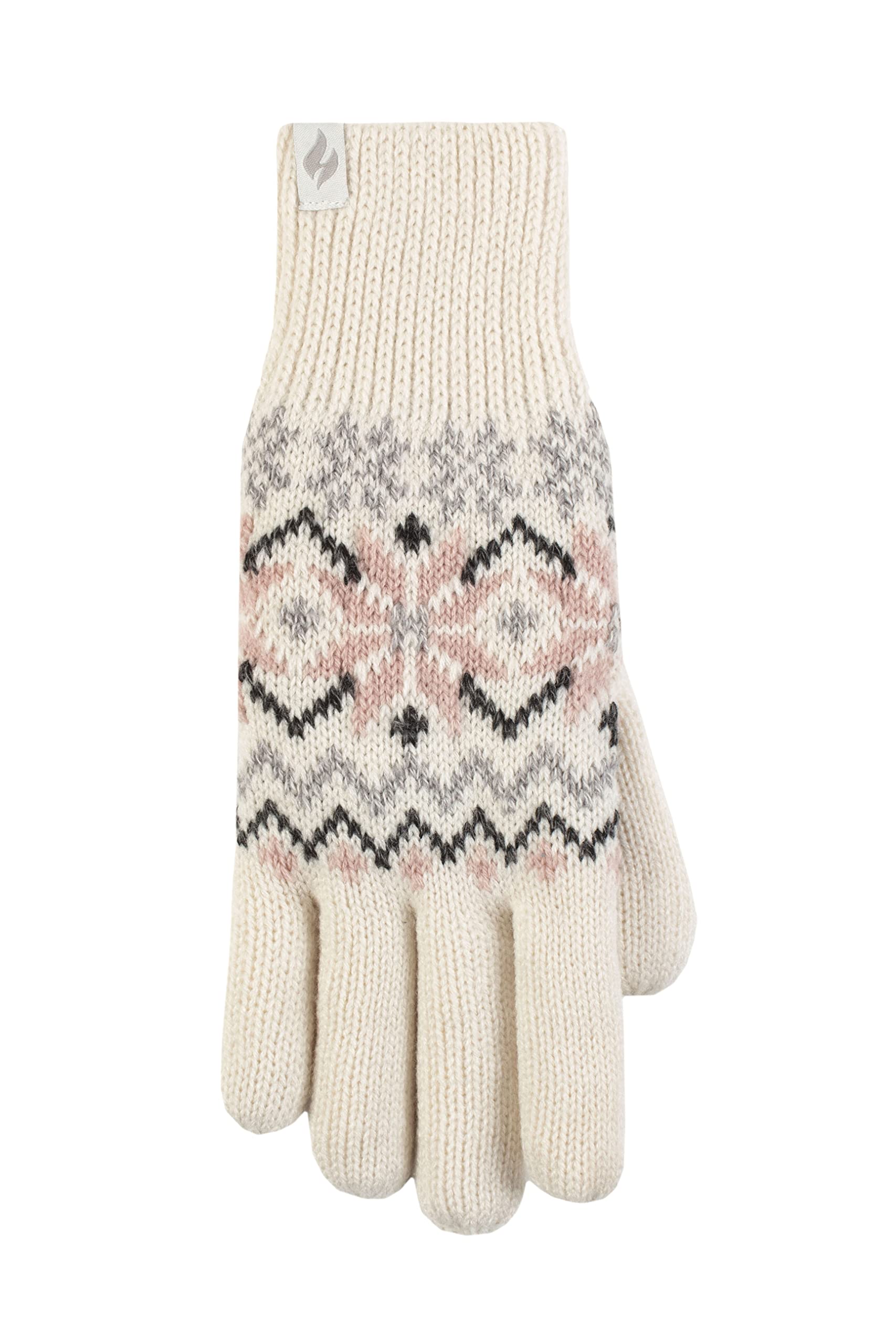 Heat Holders Women's Cream Sockshop Avens Patterned Gloves Pack Of 1 M/L
