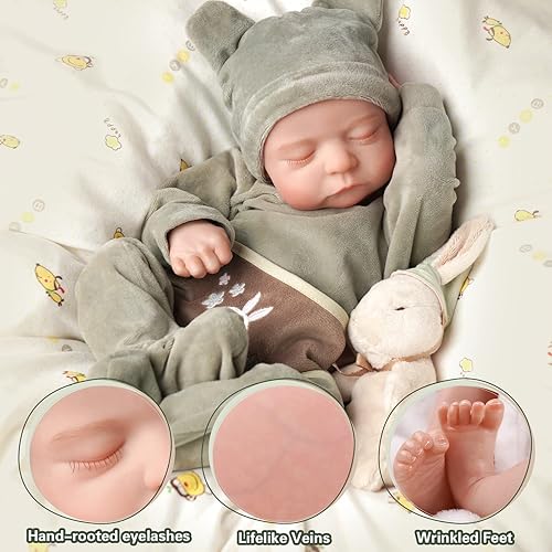 Miniatura 4 de JIZHI Lifelike Reborn Baby Dolls - 17-Inch Soft Cloth Body Realistic-Newborn Baby Dolls Sleeping Baby