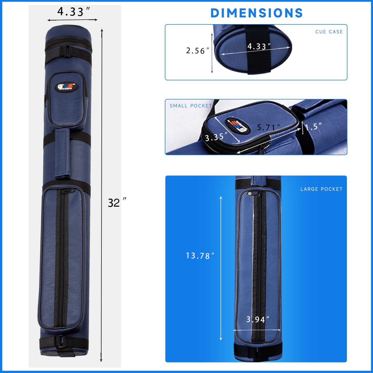 Étui Rigide Expert Pour Queue De Billard 2 Pièces – 147 Cm, Similicuir Et Intérieur Doux