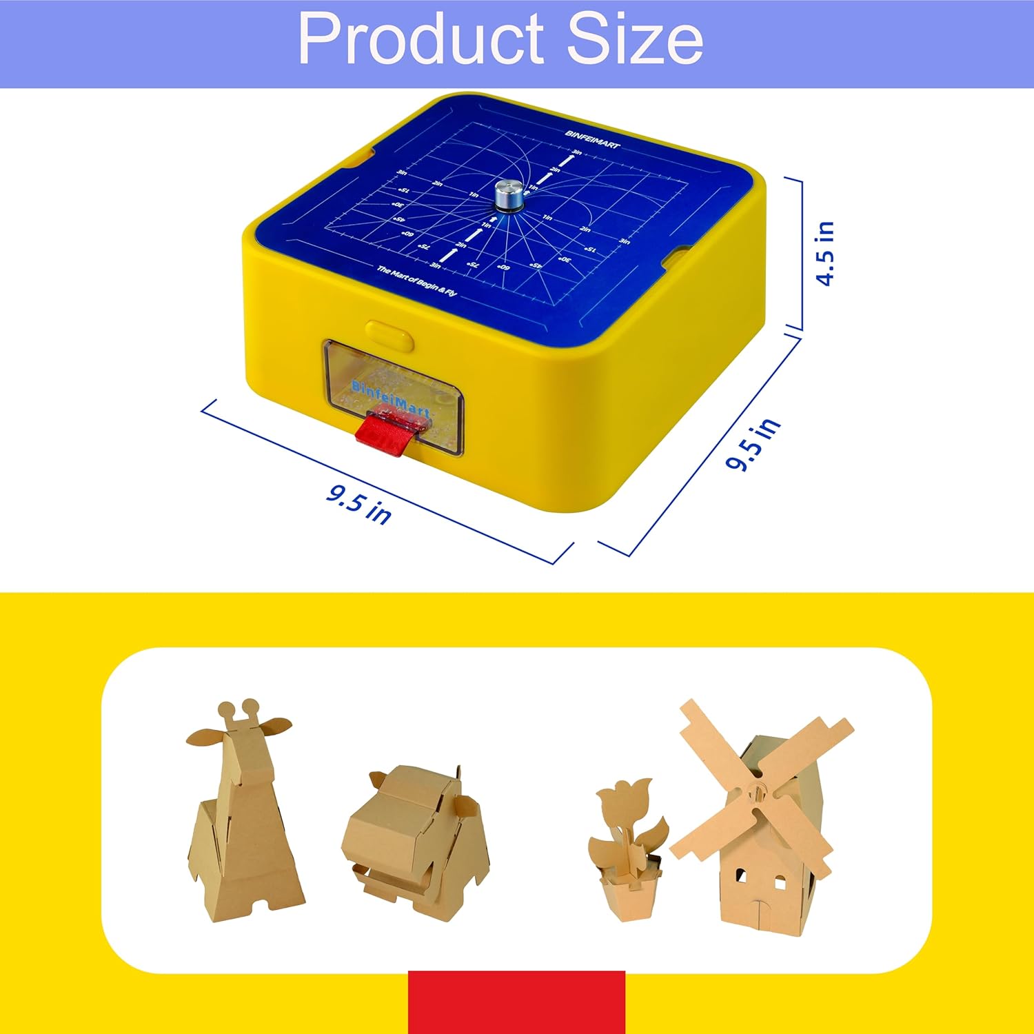 | Kid-Safe Cardboard Cutting Toy for Ages 4+ | STEM Educational Electric Craft Tool with Lighted Scrap Drawer & Durable Aluminum Panel