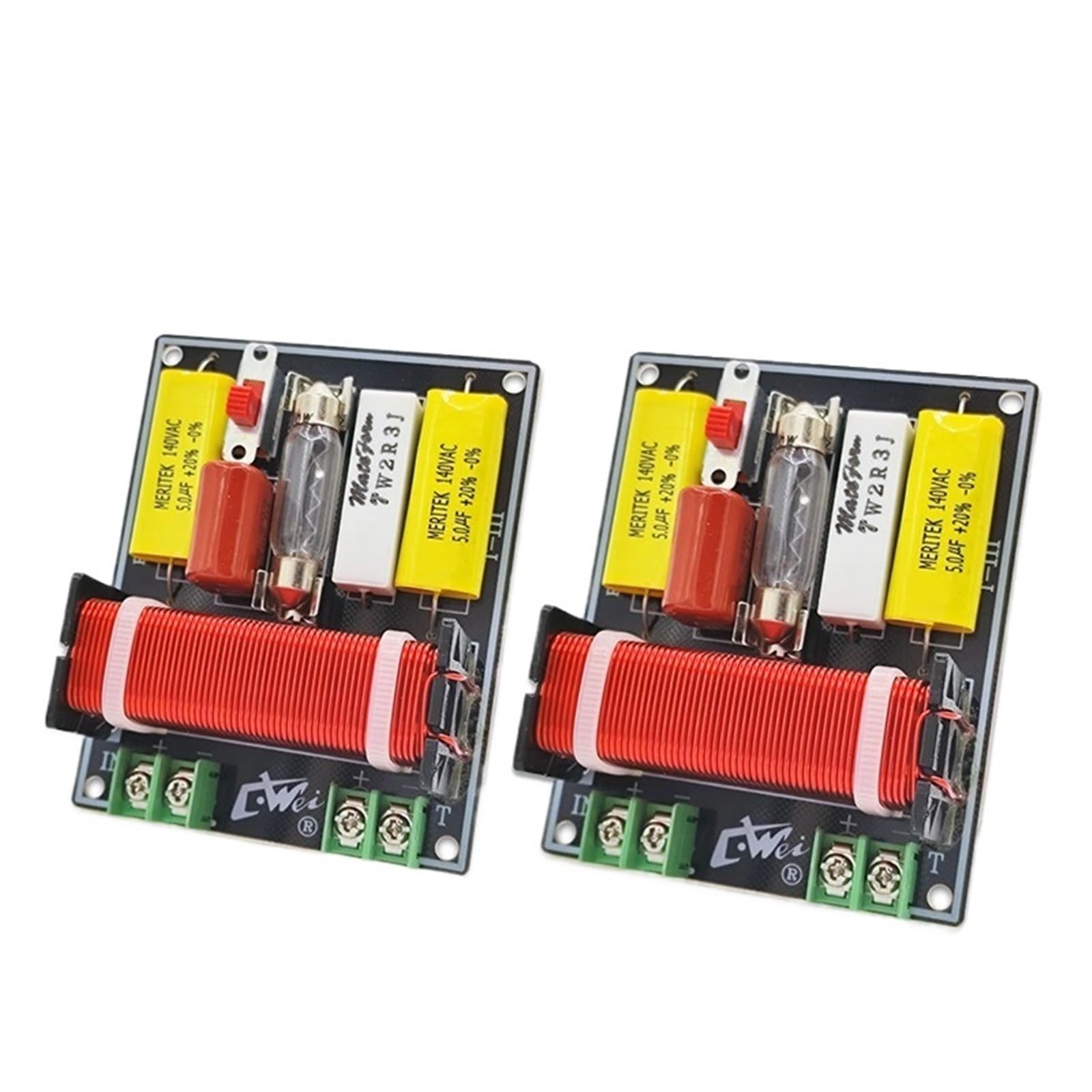 2PCS 2000/2200Hz Adjustable 150W Tweeter Frequency Divider Home Car Stereo Audio Crossover