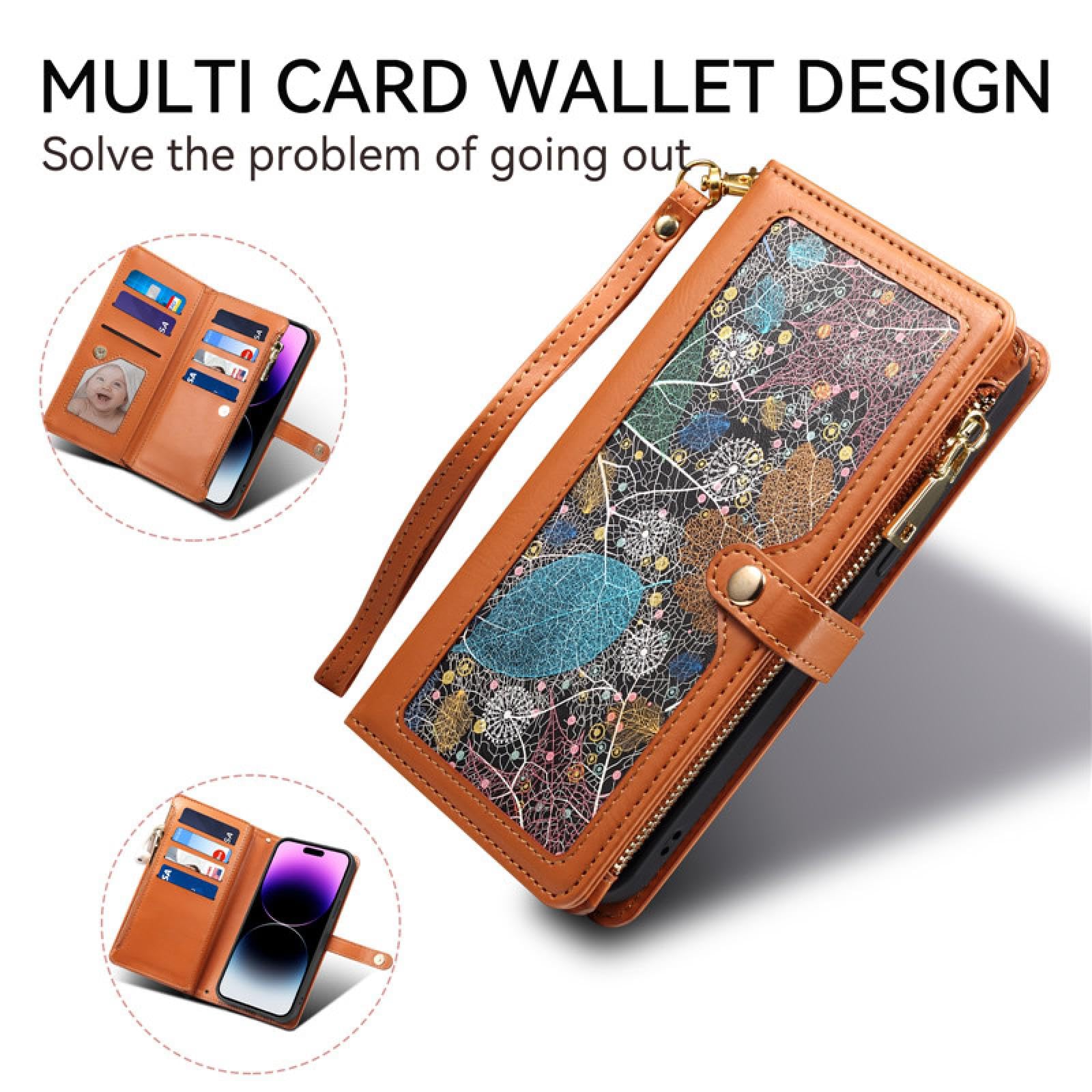 Do Samsung Note20 Ultra Smycz Skórzany Portfel Zapinany Na Zamek Etui na Karty Telefony Flip Stand Cover (Do Samsung Note20 Ultra/czarny)