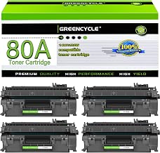 greencycle Compatible Toner Cartridge Replacement for HP 80A CF280A Work with Laser Jet Pro 400 M401 M401a M401d M401n M401dn M401dne MFP M425dn MFP M425dw Printer (Black, 4-Pack)