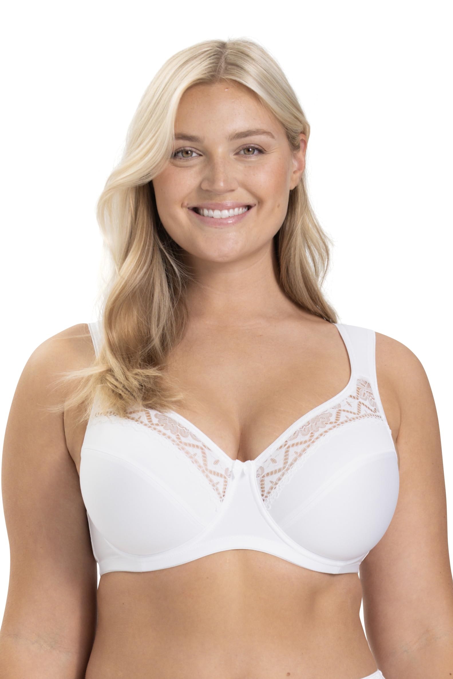 Miss Mary Of Sweden Women's White Breeze Underwired Bra – Soft Lace, Lightweight, Shaping Support 36B