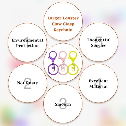 Miniatura 10 de 30 llaveros con cierre de langosta para fabricación de joyas, broches de metal giratorios con cierres giratorios, clips de gancho, anillo de llavero
