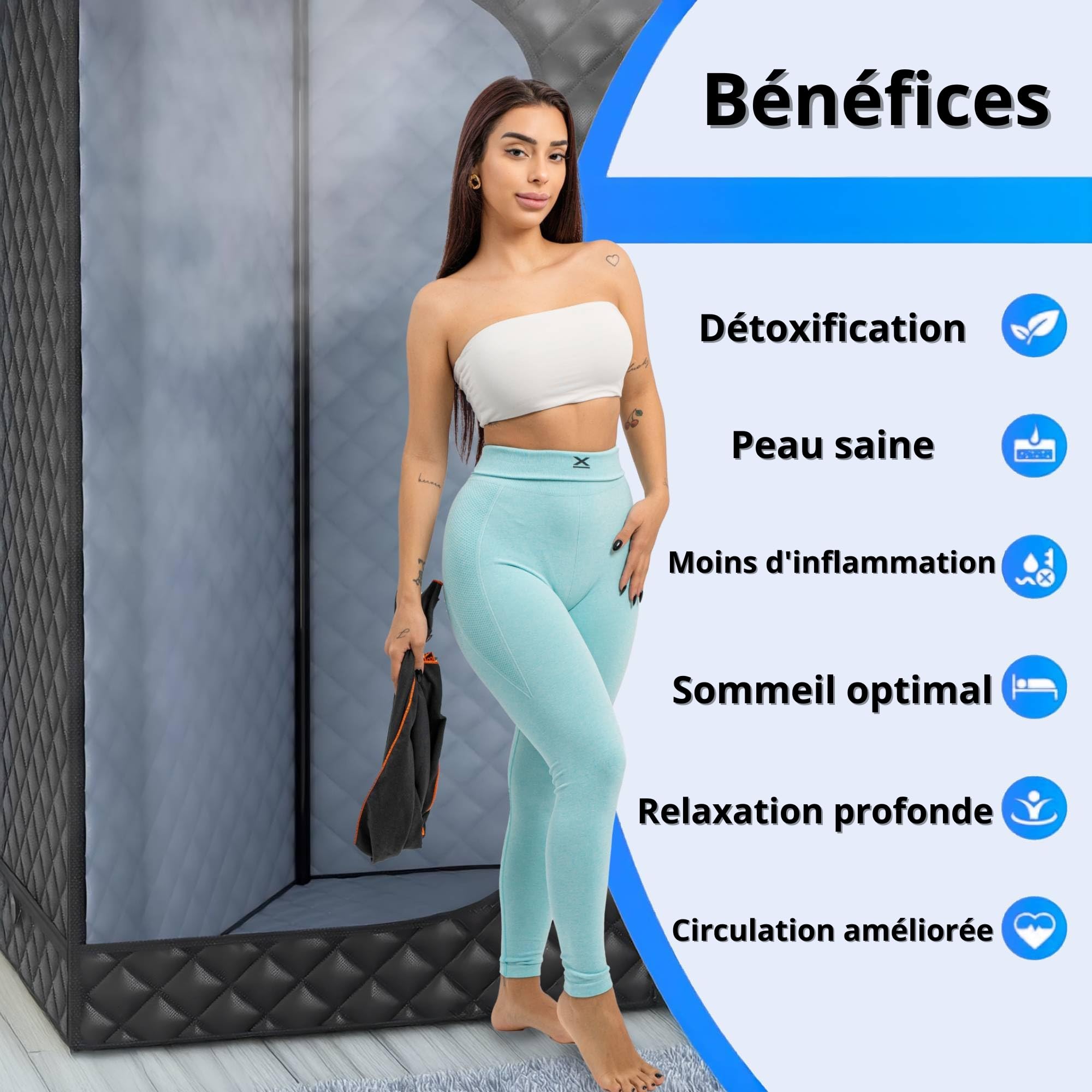 Ice Hof® Sauna Vapeur Portable, Hammam Portable avec Générateur de Vapeur, Sauna à Vapeur Portable pour Maison, Sauna Portatif, Sauna Exterieur, Sauna Home Relaxation