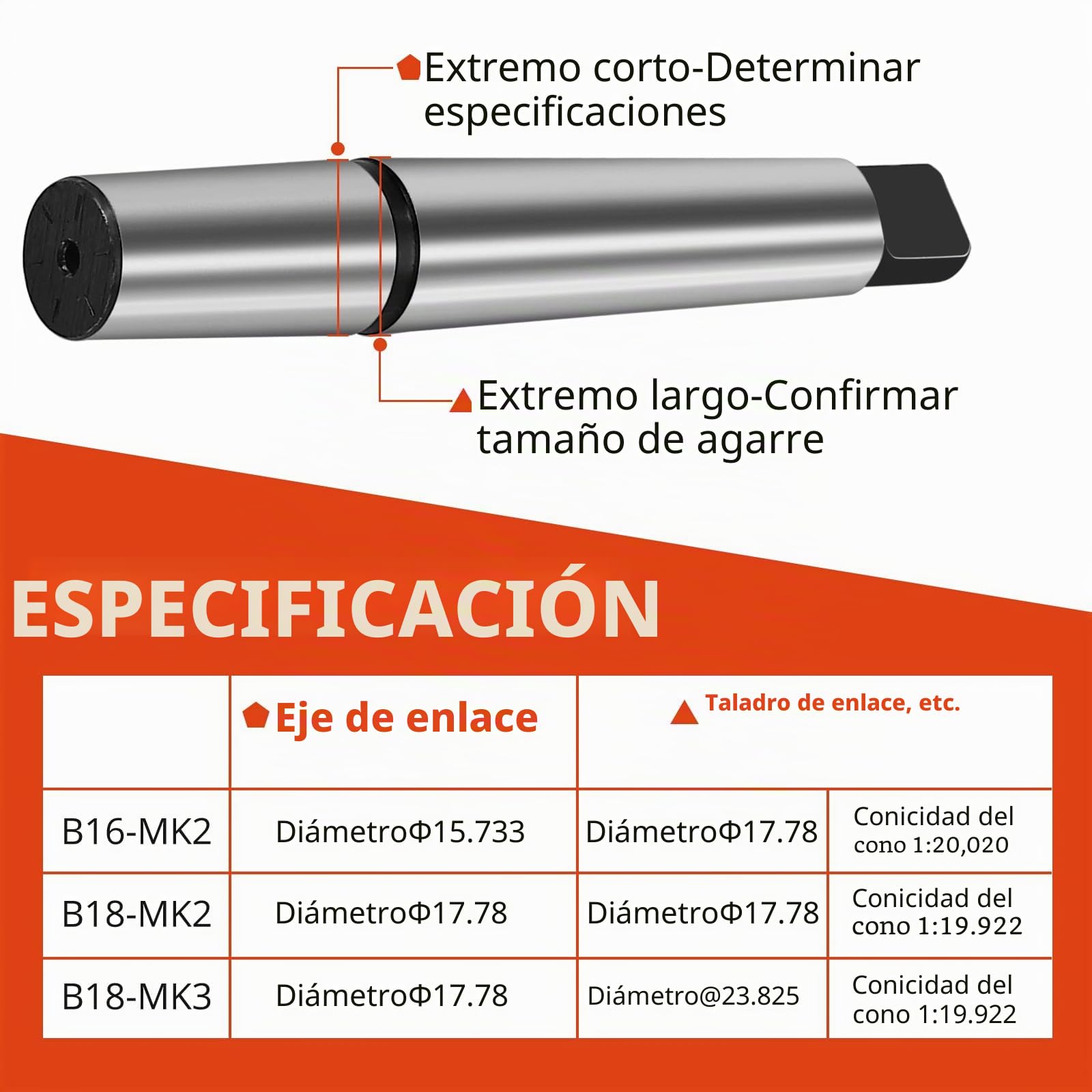 GETLITOOL Portabrocas Sin Llave de Ajuste Automático 1-16 mm MK3-B18, Cono Morse MK3 Autoaprehensible para Torno, Taladradora de Columna y Fresadora