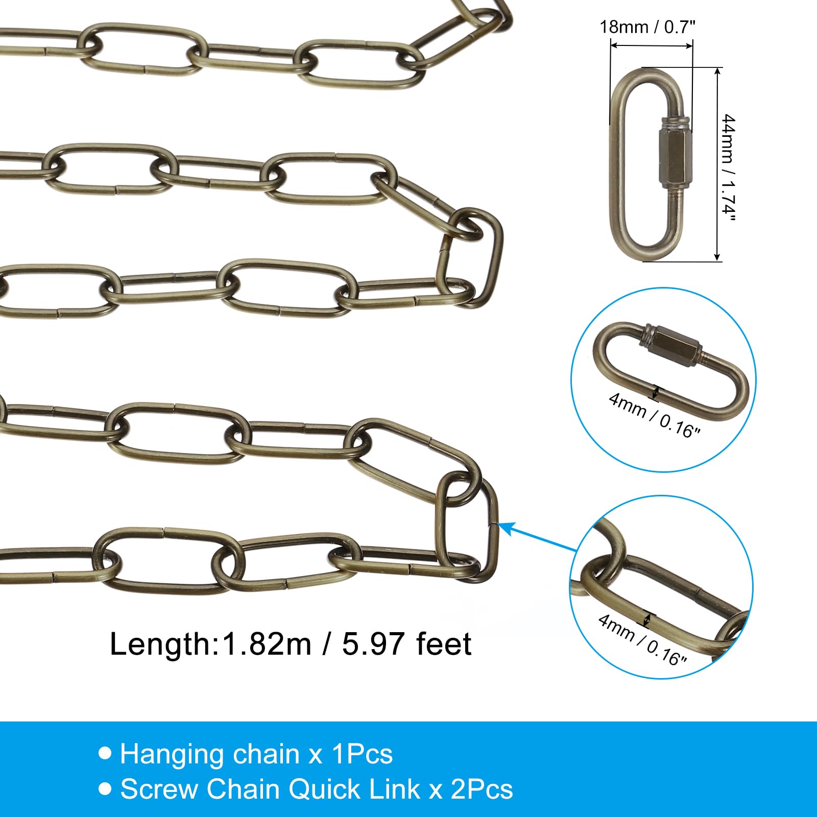 PATIKIL 6ft Lighting Hanging Chain - Image 2