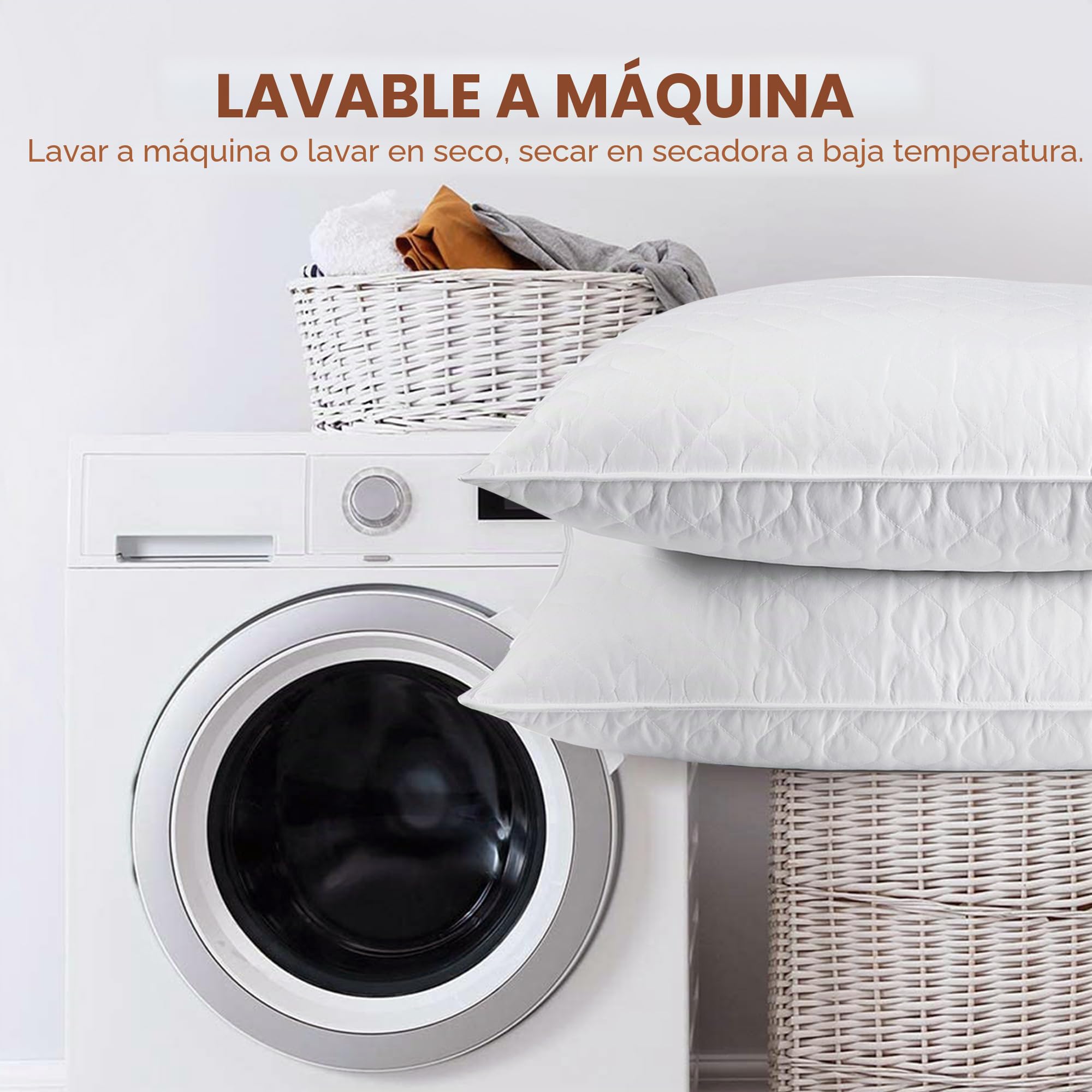 Deodar Almohada de Pluma 50x70, Almohada de Lujo para Dormir de Pluma de Ganso, 100% Algodón Orgánico Funda, Lavable, Certificación Öko-Tex y RDS, 2 Piezas