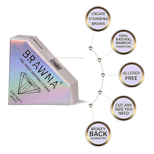 Vista 38 de BRAWNA 2 unidades de cuerda de microblading rosa para medición de cejas - Suministros PMU - Kit de microblading