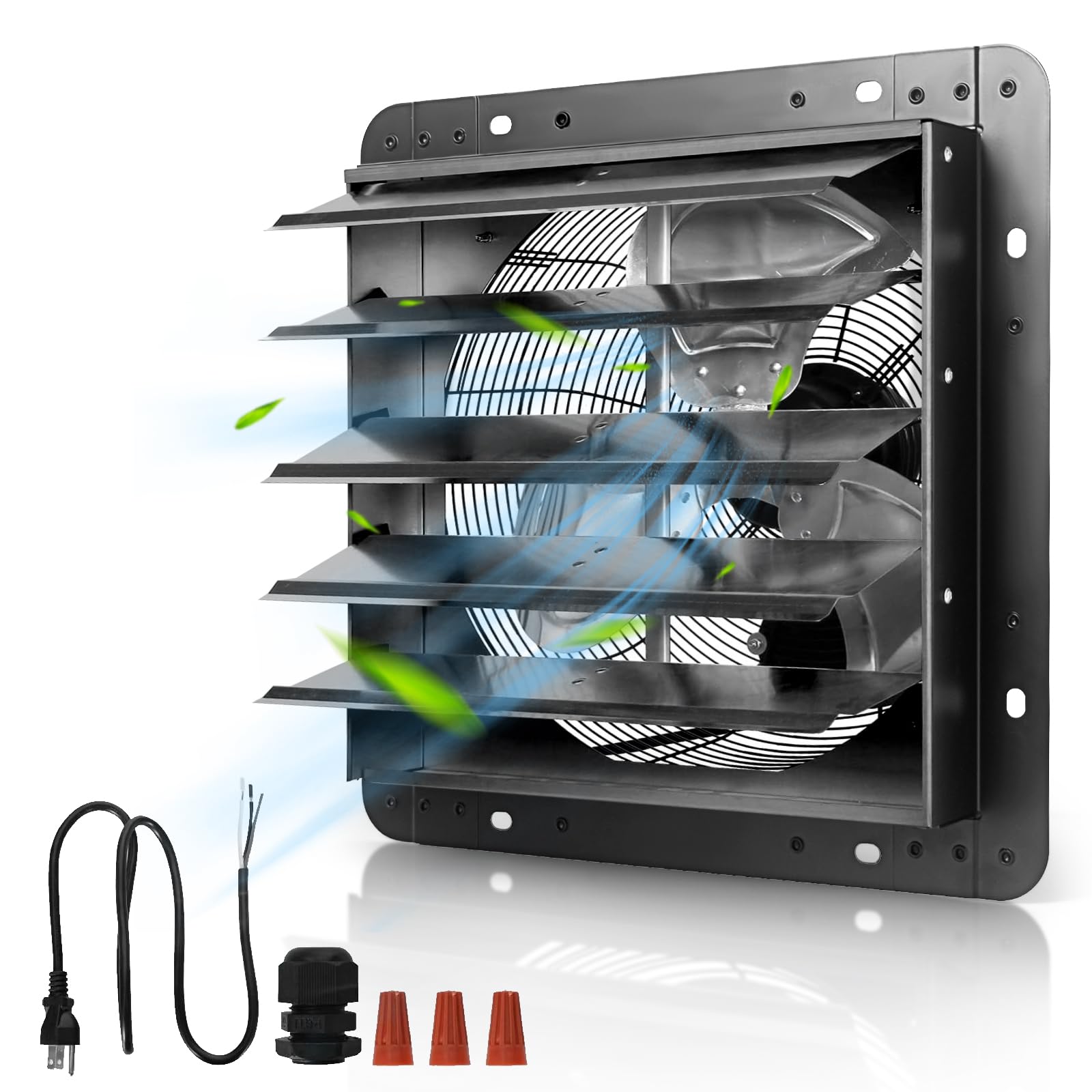 Amazon.com: Oududianzi 20 Wall Mounted Exhaust Shutter Fan with 1.65m  Power Cord - Automatic Shutter - Vent Fan for Attic, Shed, Garage,  Greenhouse Ventilation,1450 CFM, ETL Listed : Tools u0026 Home Improvement