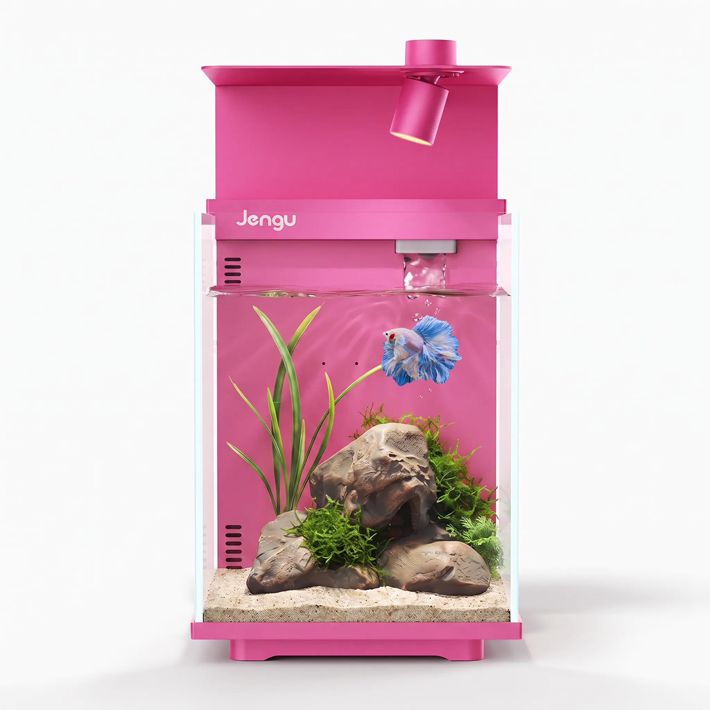 2.1 Gal Betta Fish Tank with LED Light and Filter