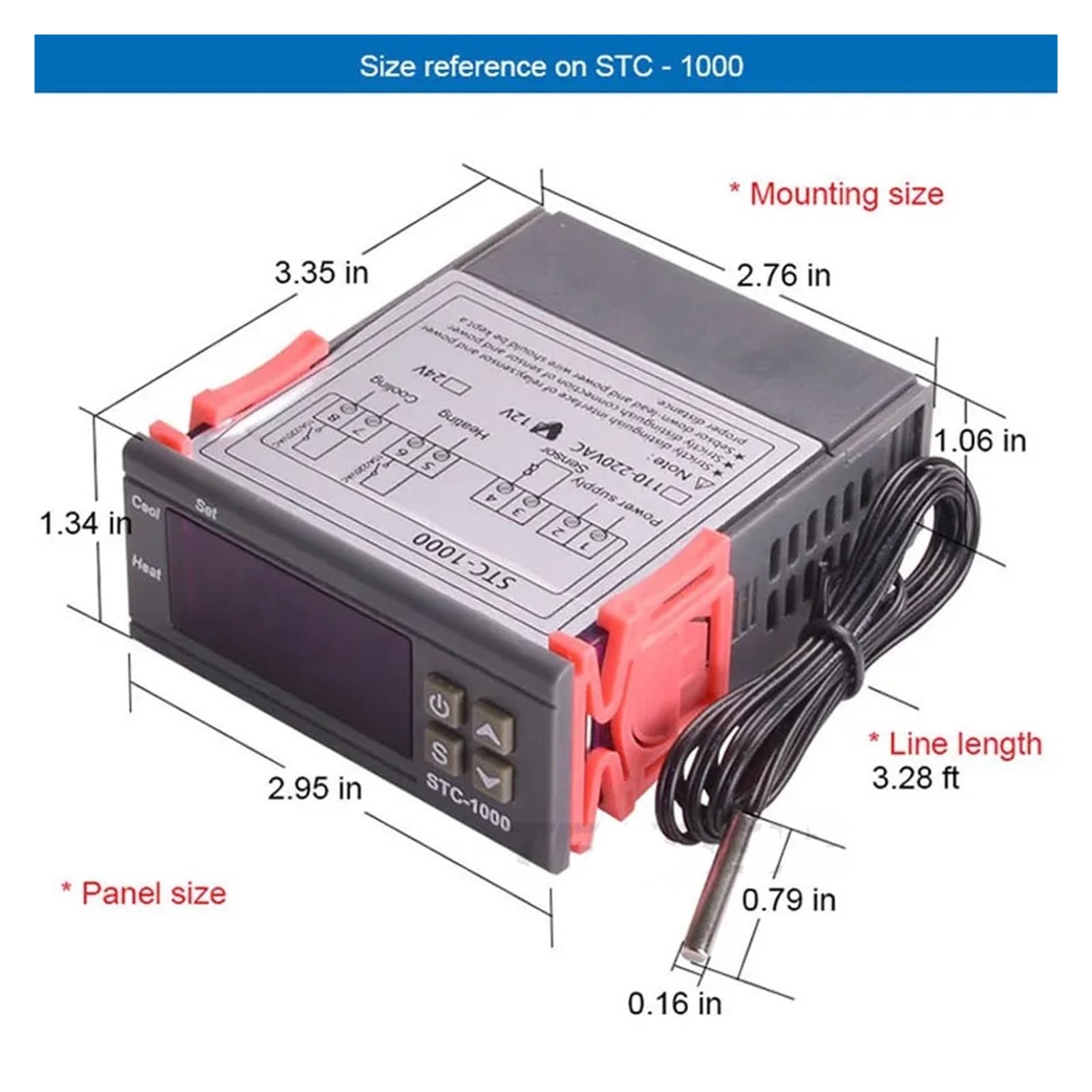 temperaturregler STC-3008 Dual Digital Thermostat Temperatur Controller Inkubator Zwei Relais Ausgang Temperaturregler Heizung Kühler 12V 24V 220V(12V)