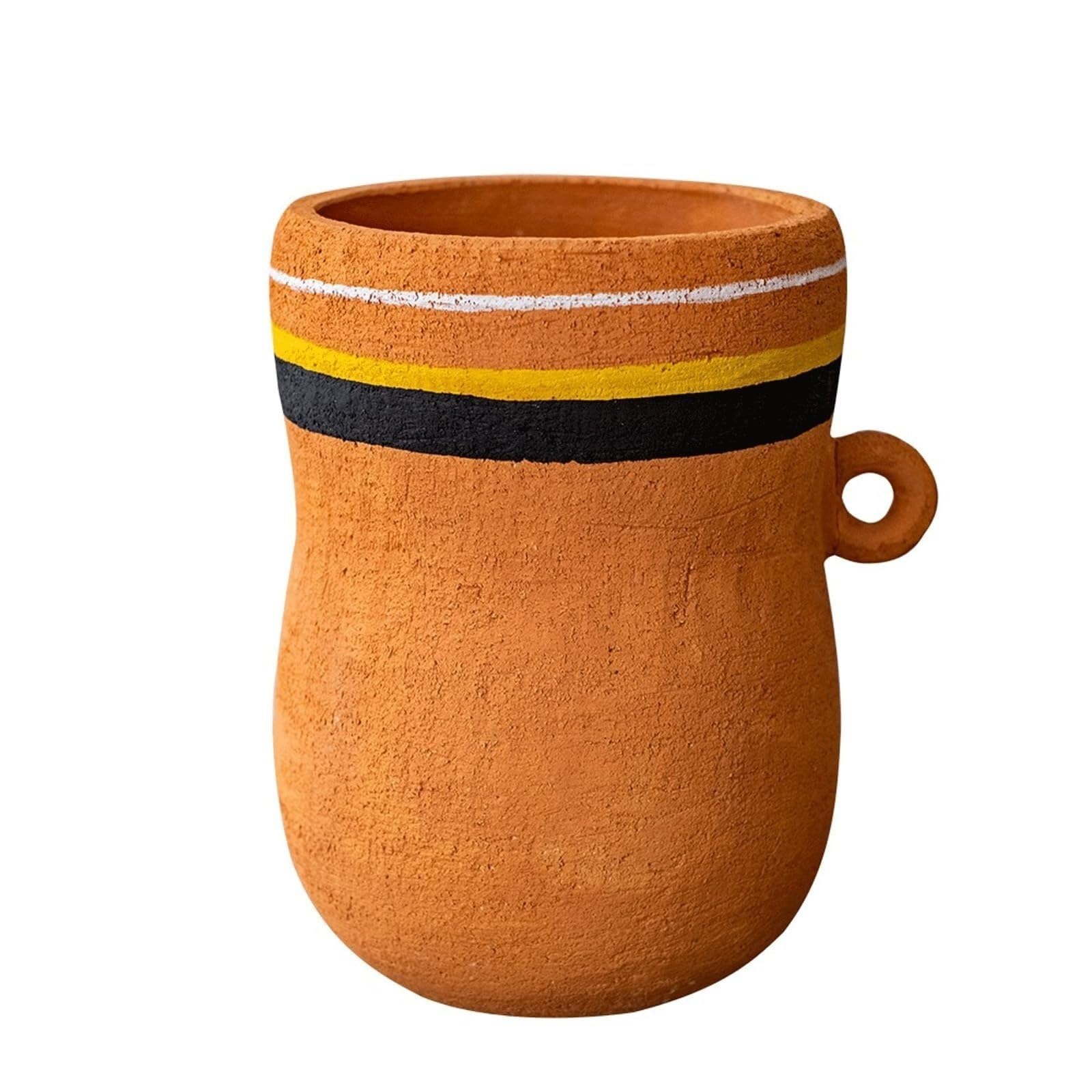 Pot de fleurs d'intérieur original pour égayer un porche triste avec sa poterie rouge