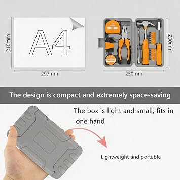 24-Piece Tool Set, Mini Tool Kit, Tool Kit for Home (Orange)