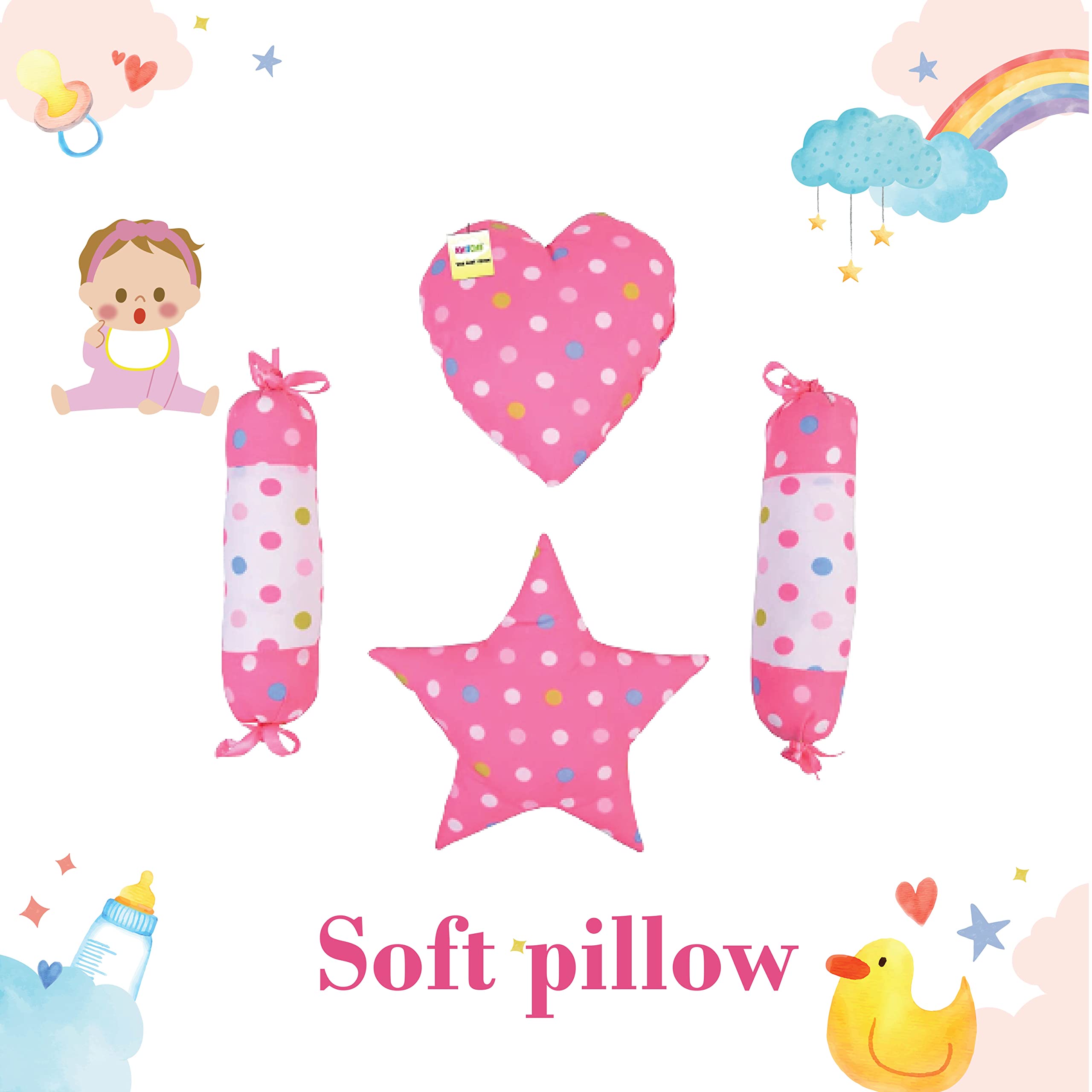 Kwitchy Baby Bed New Born Baby Reversible | Bedding Set | Carry | Cotton | Infants | Products All | Gift | Essentials (0-6 Months) (Pink Mixmatch) 1