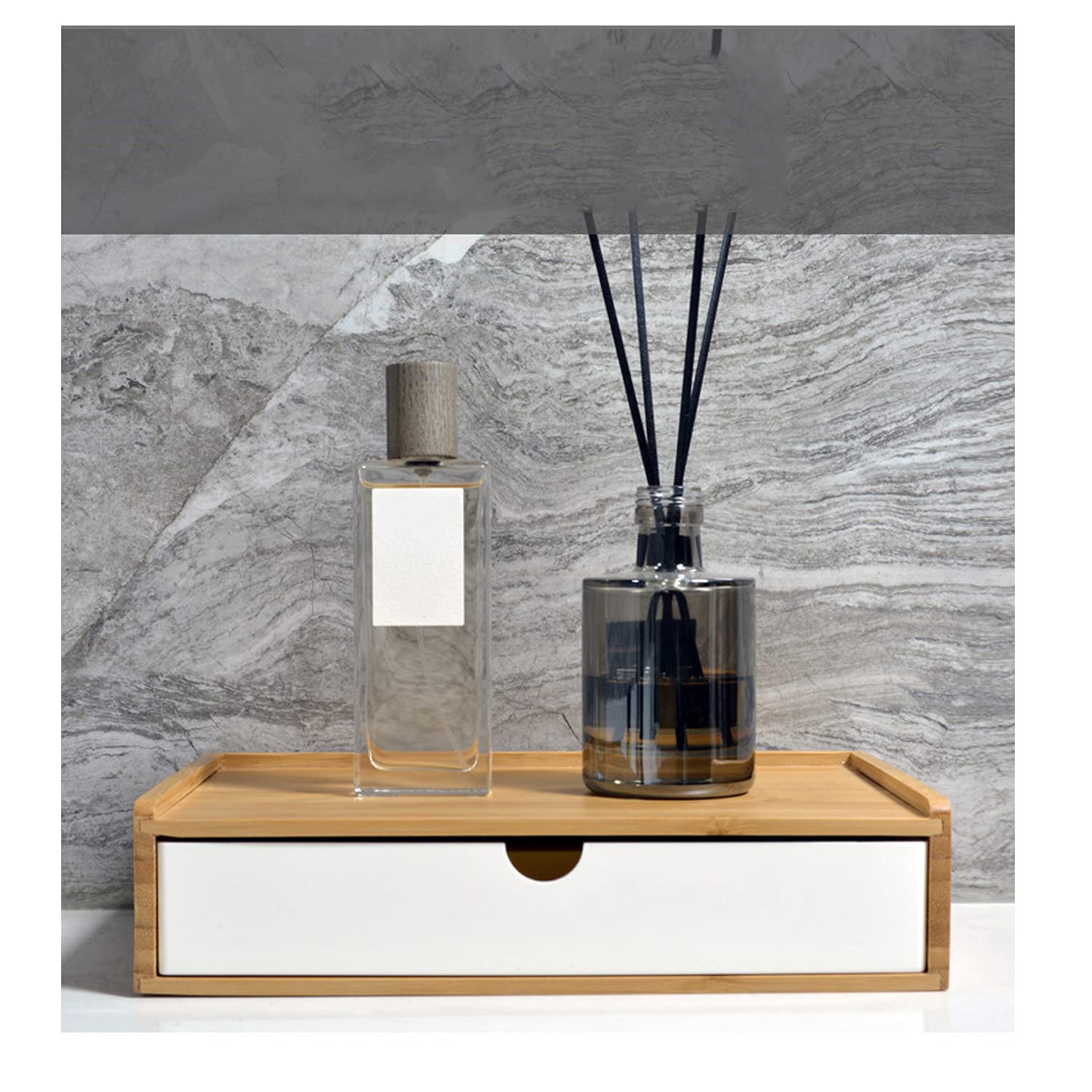 Schreibtisch-Organizer aus Holz mit Schublade, Büro-Aktensortierer und Schreibtisch-Ordnung, Schreibwaren-Aufbewahrungsschrank, Tischregal für Zuhause, Arbeitsplatz, Theke, Zubehör, Halter, 25 x 16 x